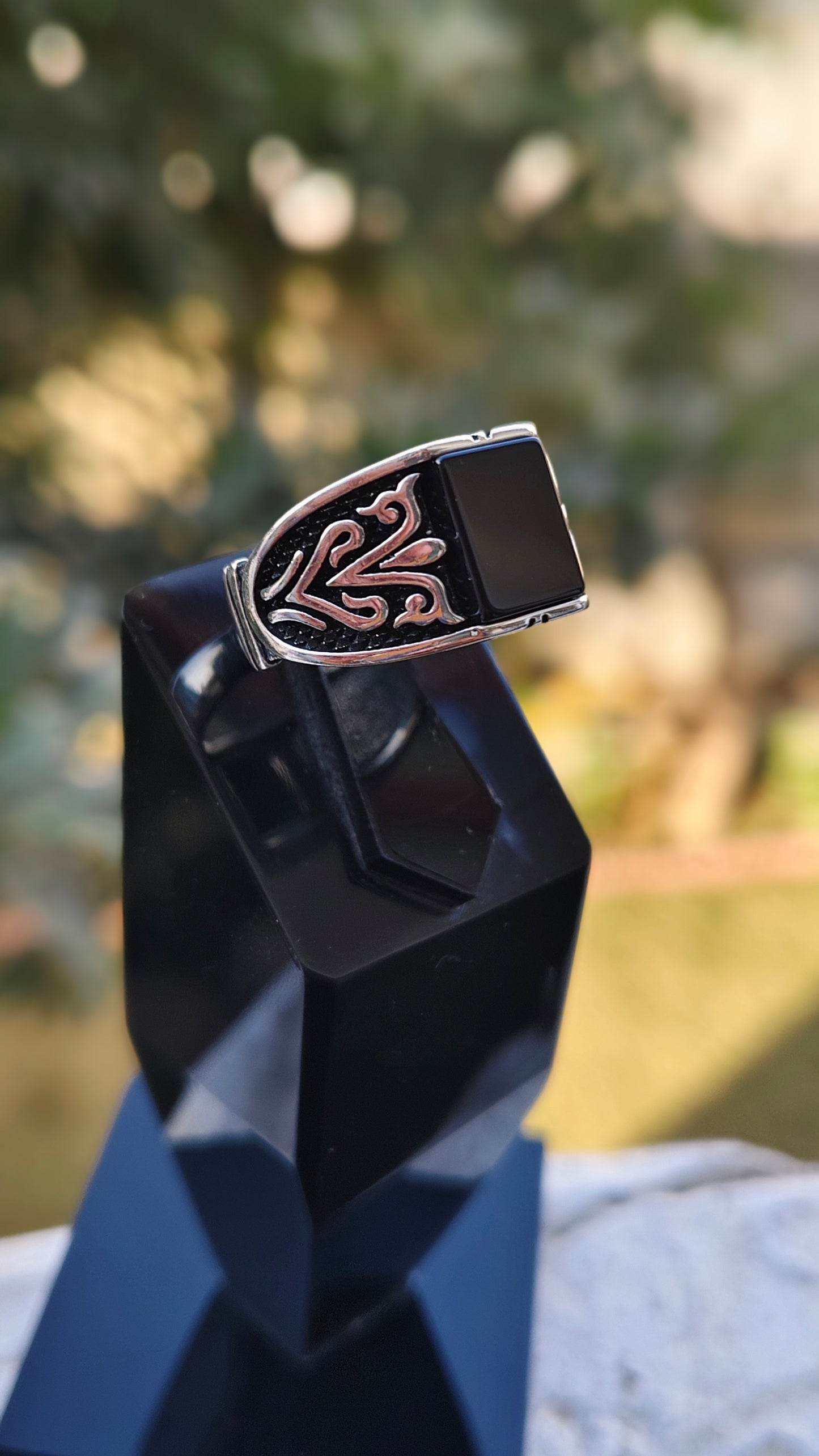 Black Aqeeq Turkish Ring