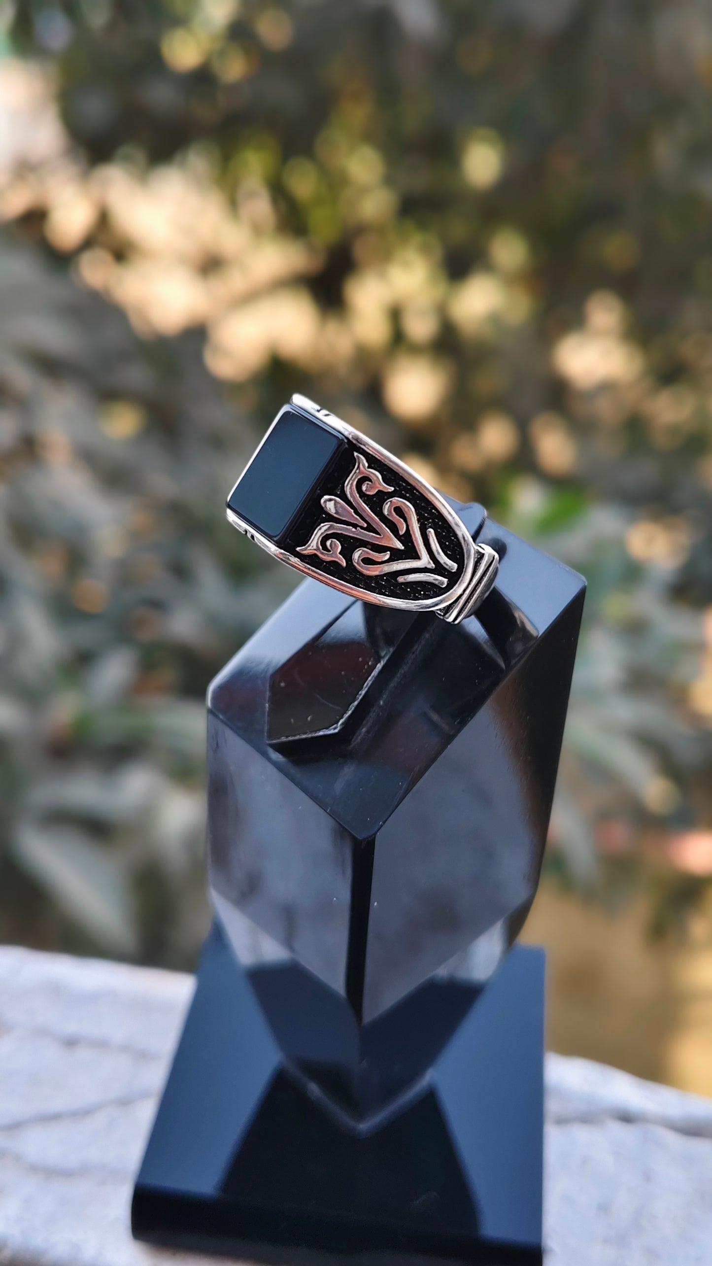 Black Aqeeq Turkish Ring