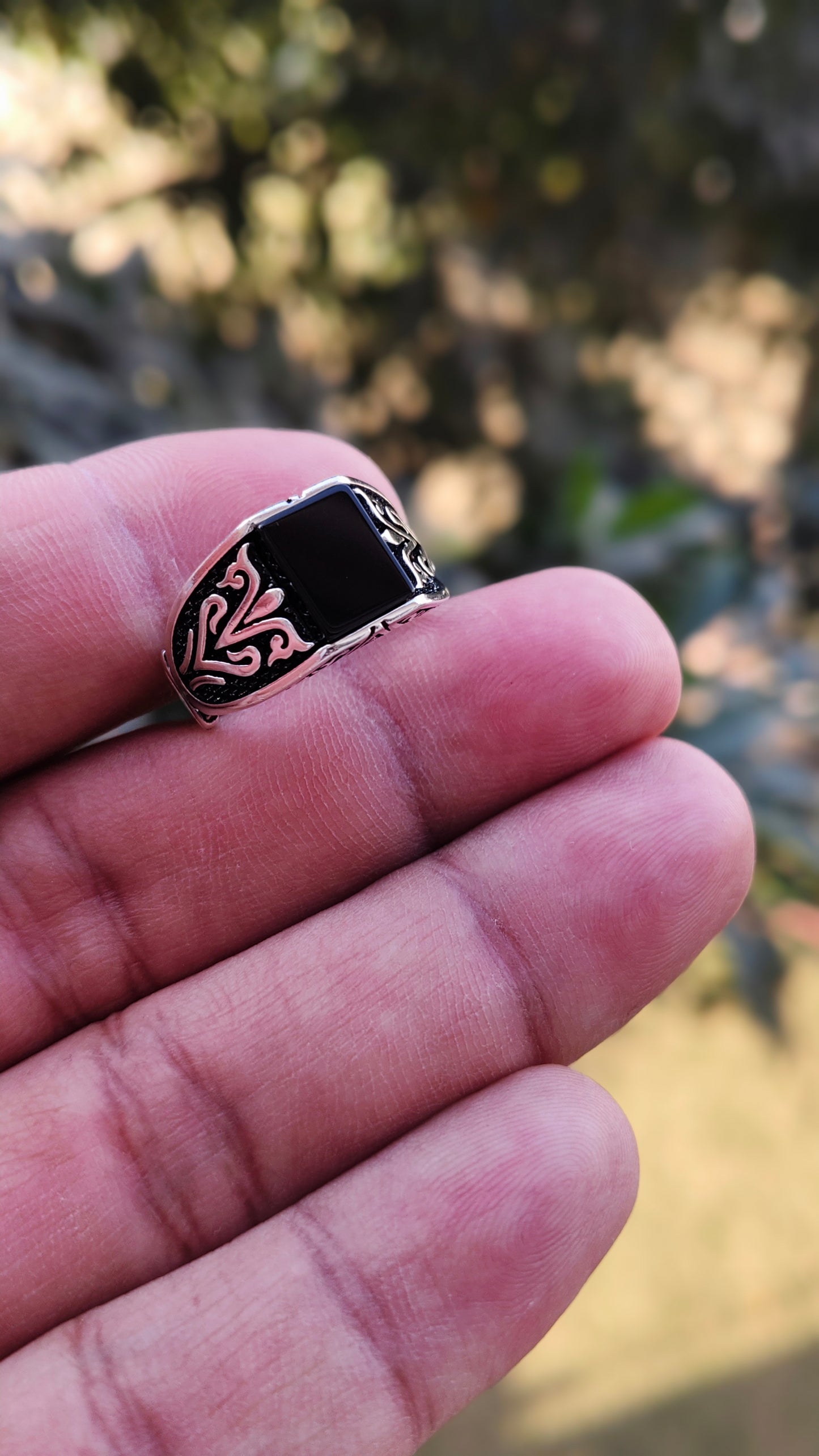 Black Aqeeq Turkish Ring