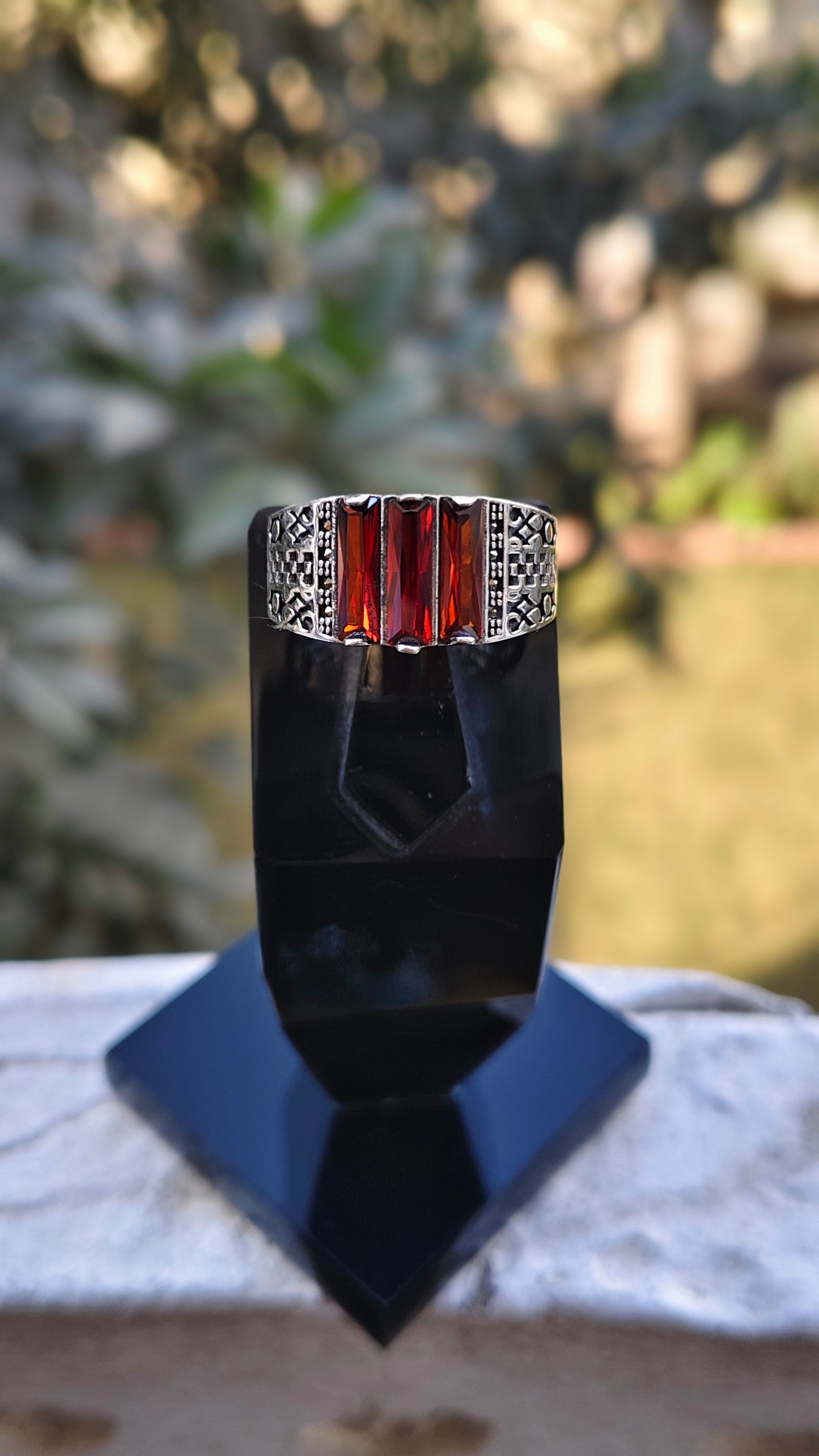 Red Zircon Turkish Ring