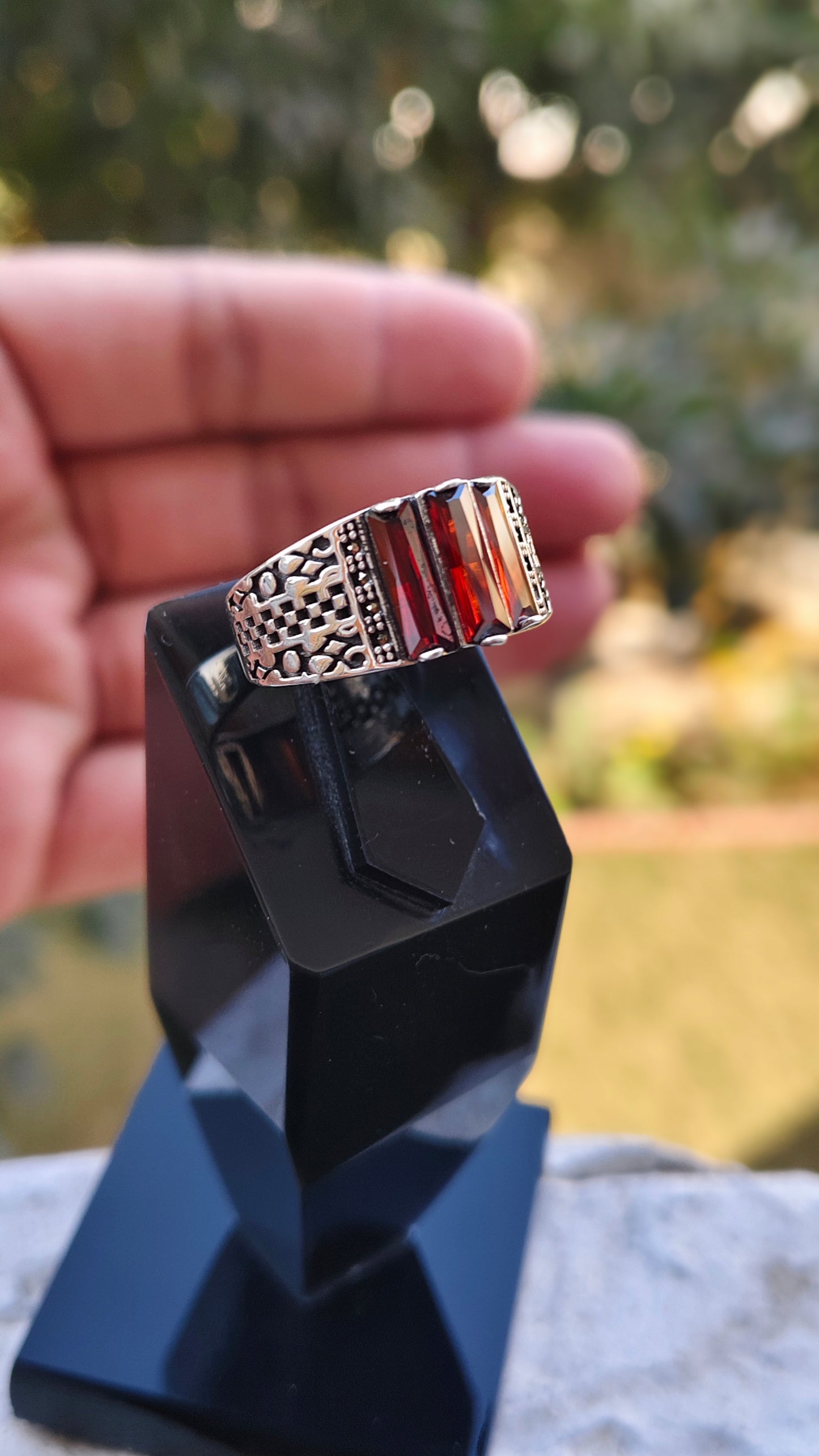 Red Zircon Turkish Ring