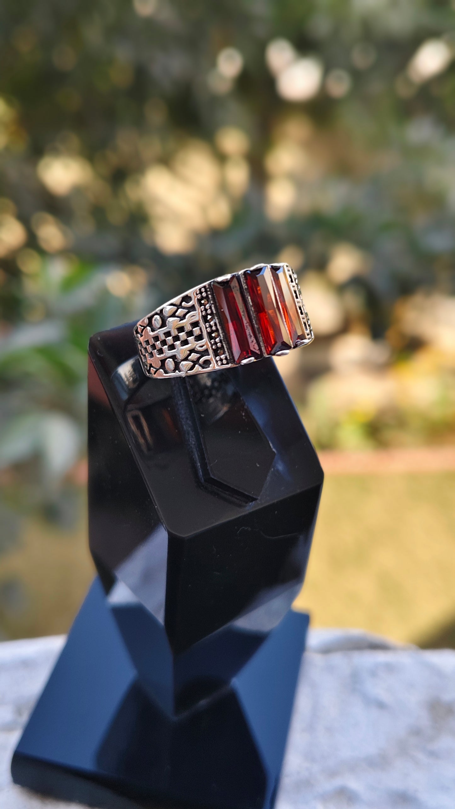 Red Zircon Turkish Ring