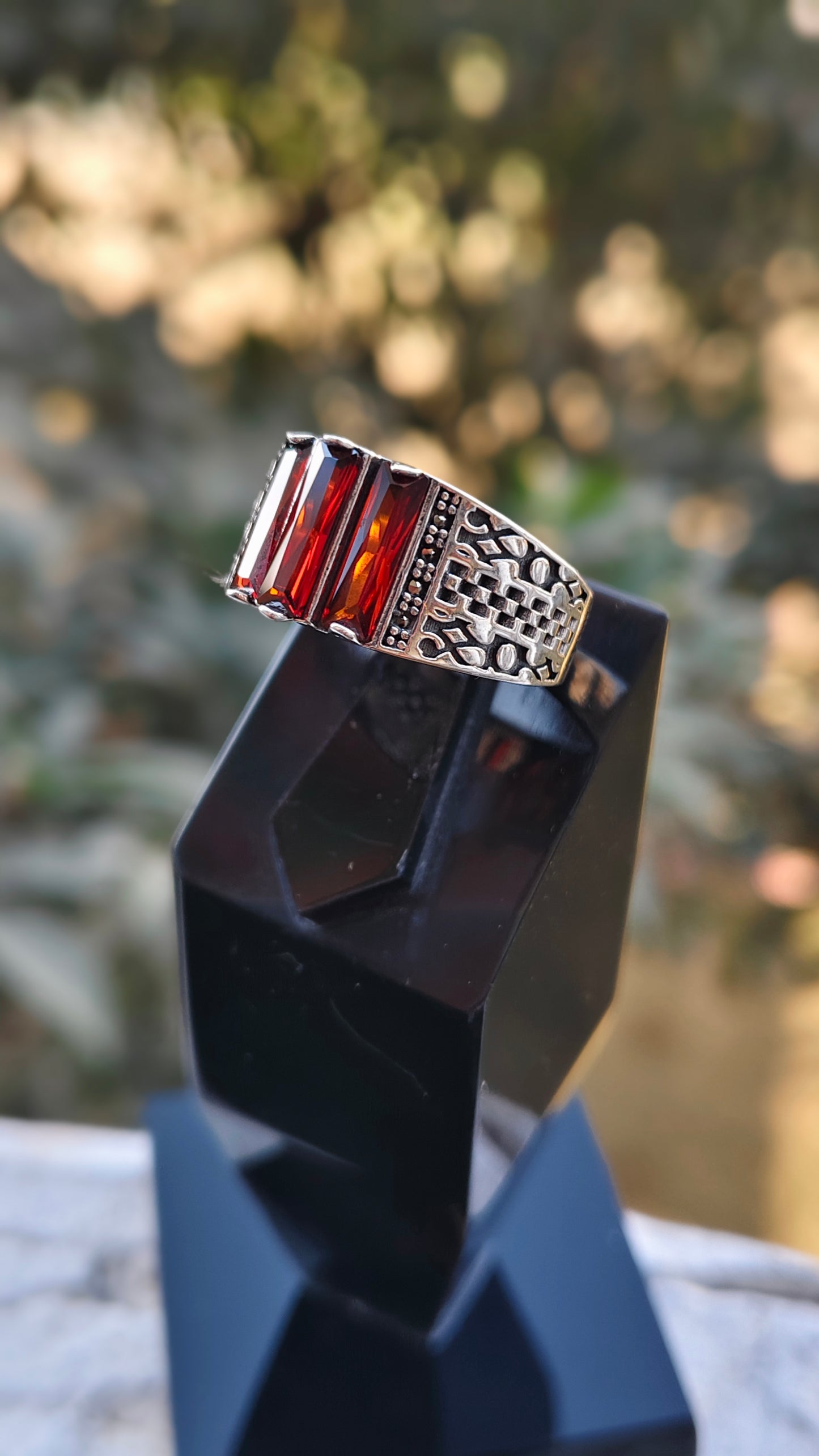 Red Zircon Turkish Ring