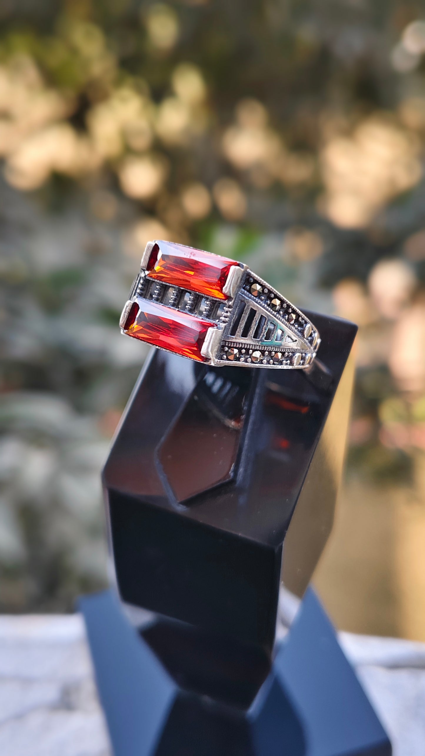 Red Zircon Turkish Ring