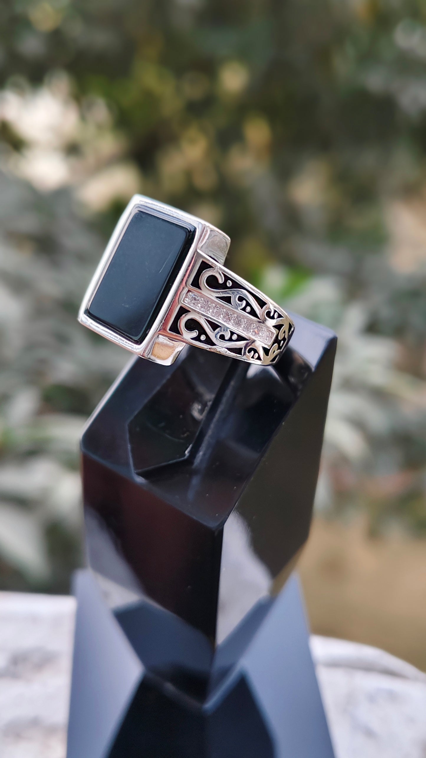 Black Aqeeq Turkish Ring