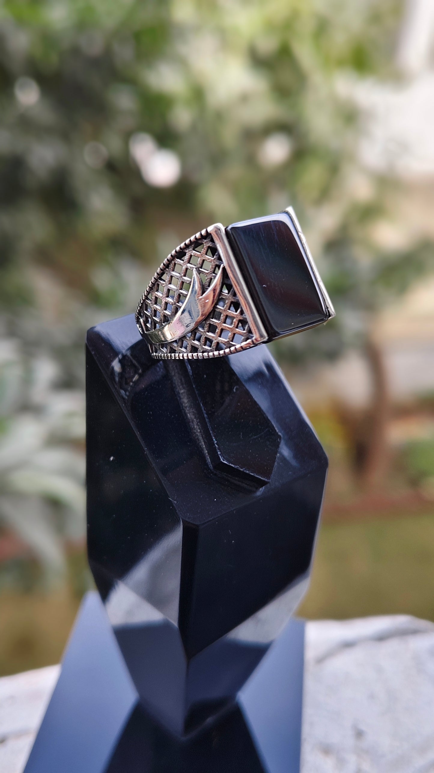 Black Yamni Aqeeq Turkish Ring