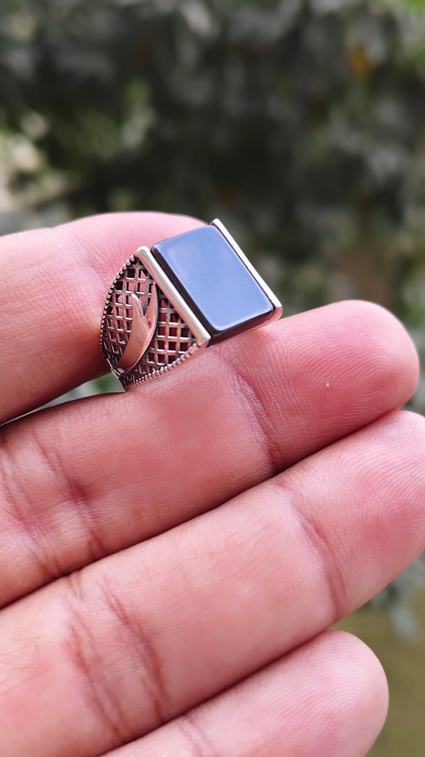 Black Yamni Aqeeq Turkish Ring
