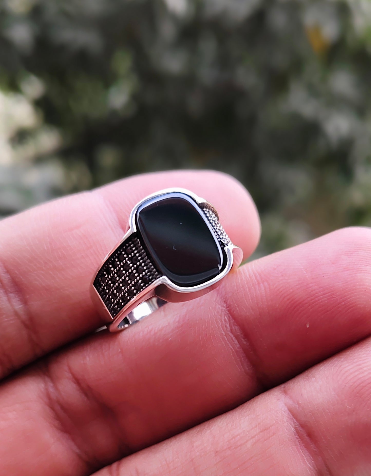 Black Aqeeq Turkish Ring