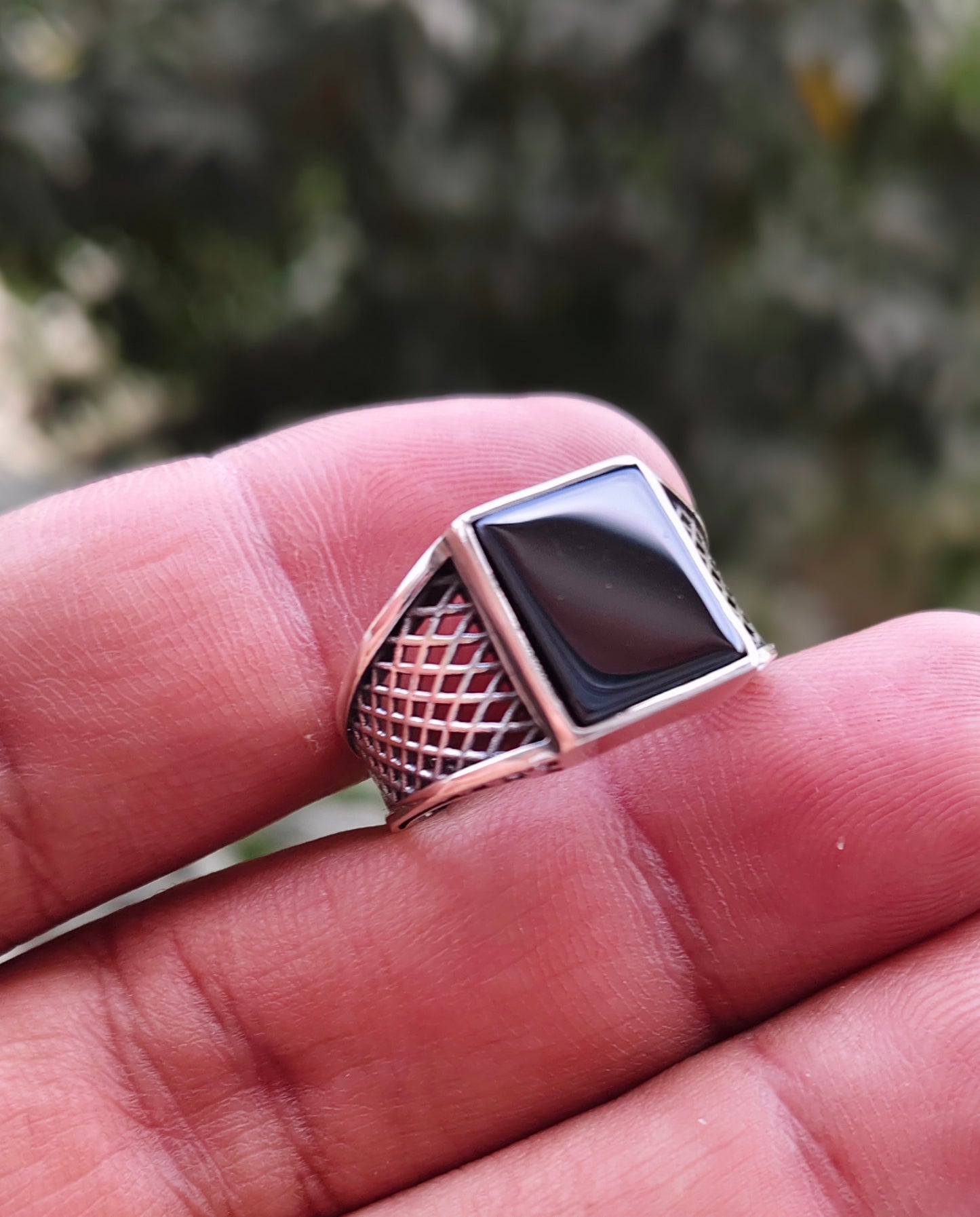 Black Aqeeq Turkish Ring