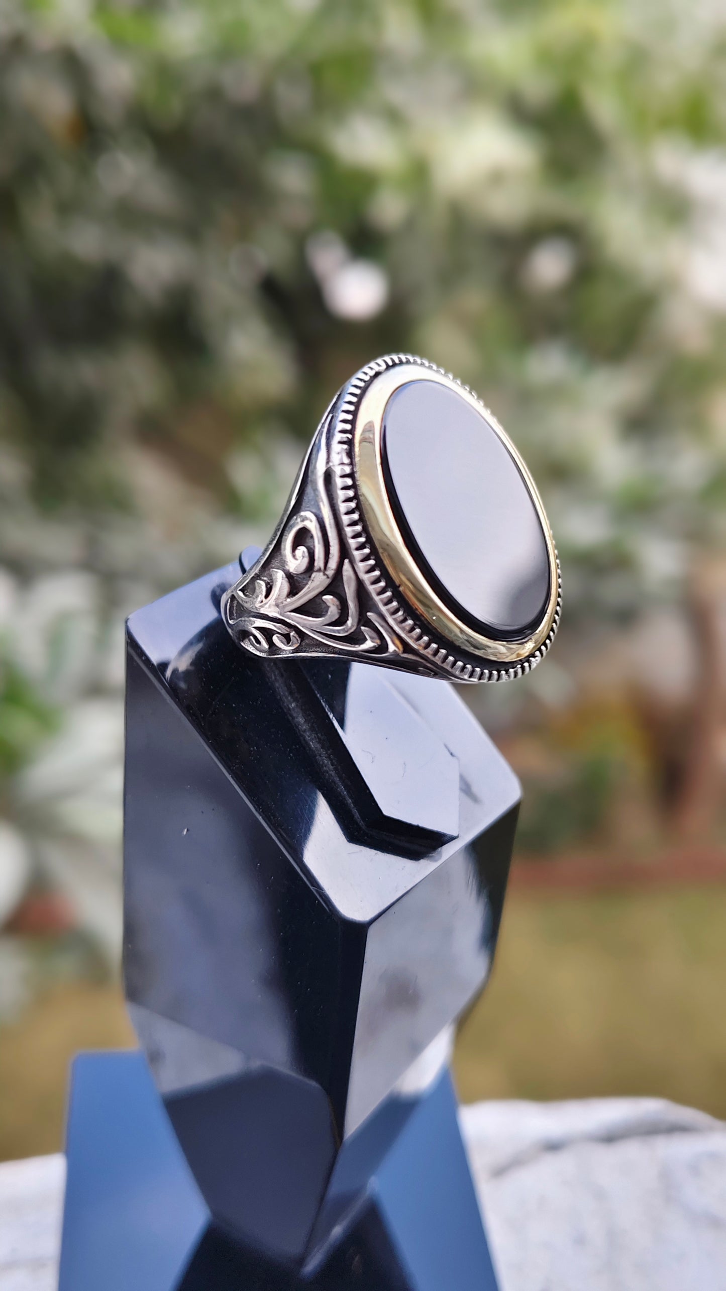 Black Aqeeq Turkish Ring