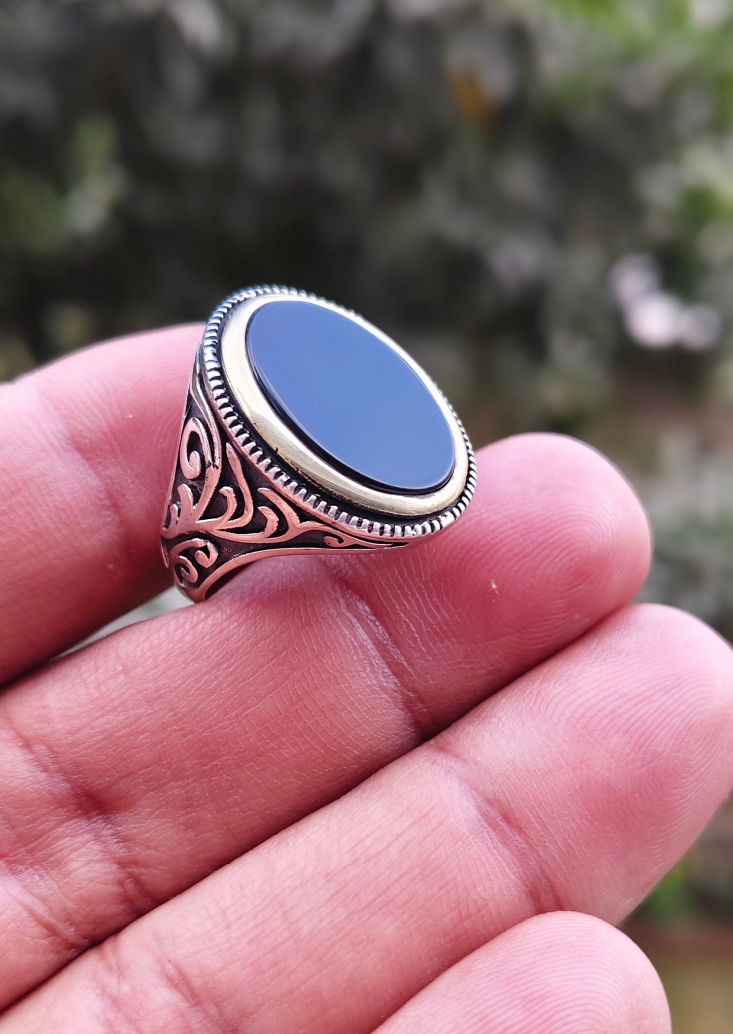 Black Aqeeq Turkish Ring