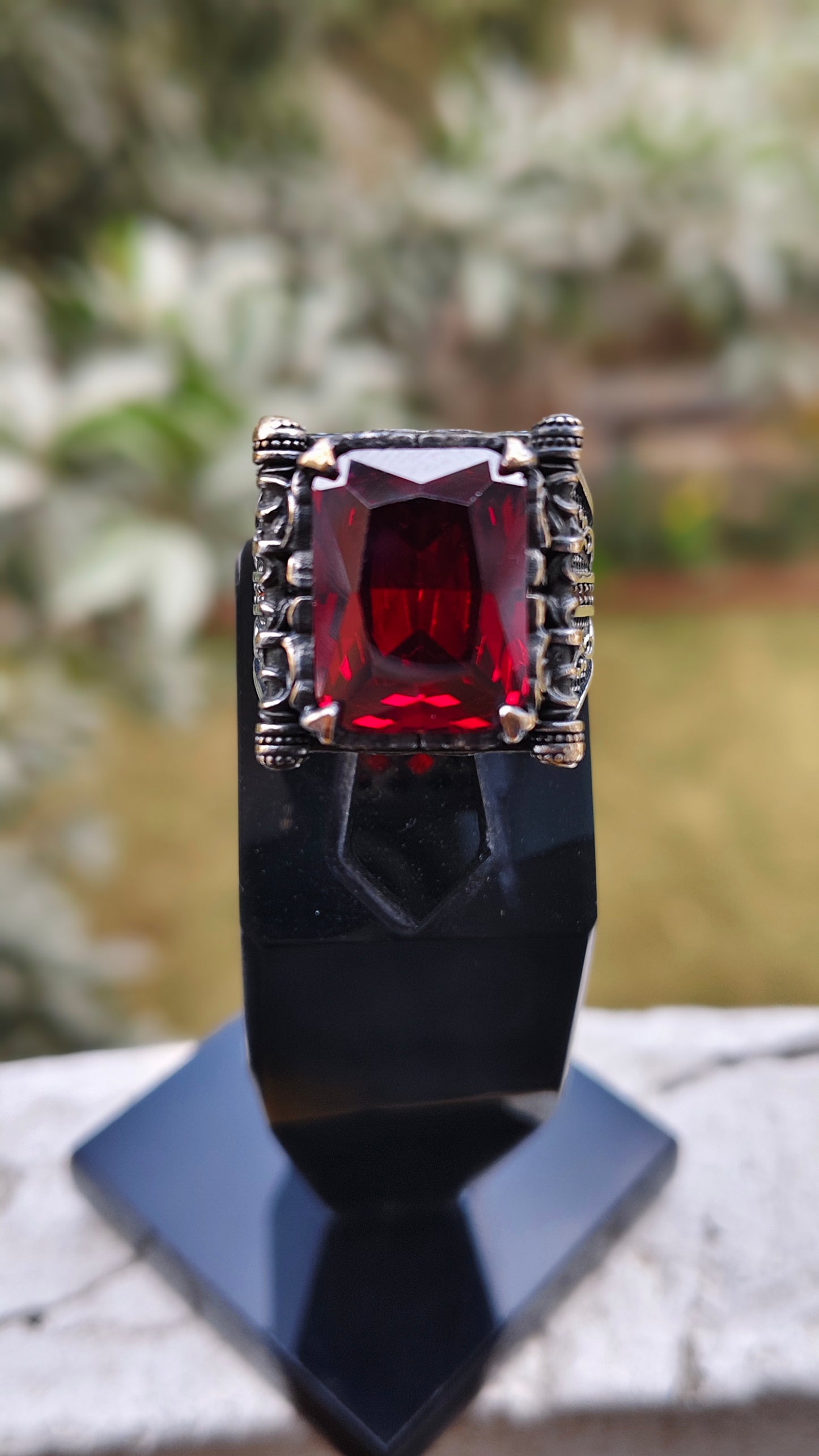 Red Zircon Turkish Ring