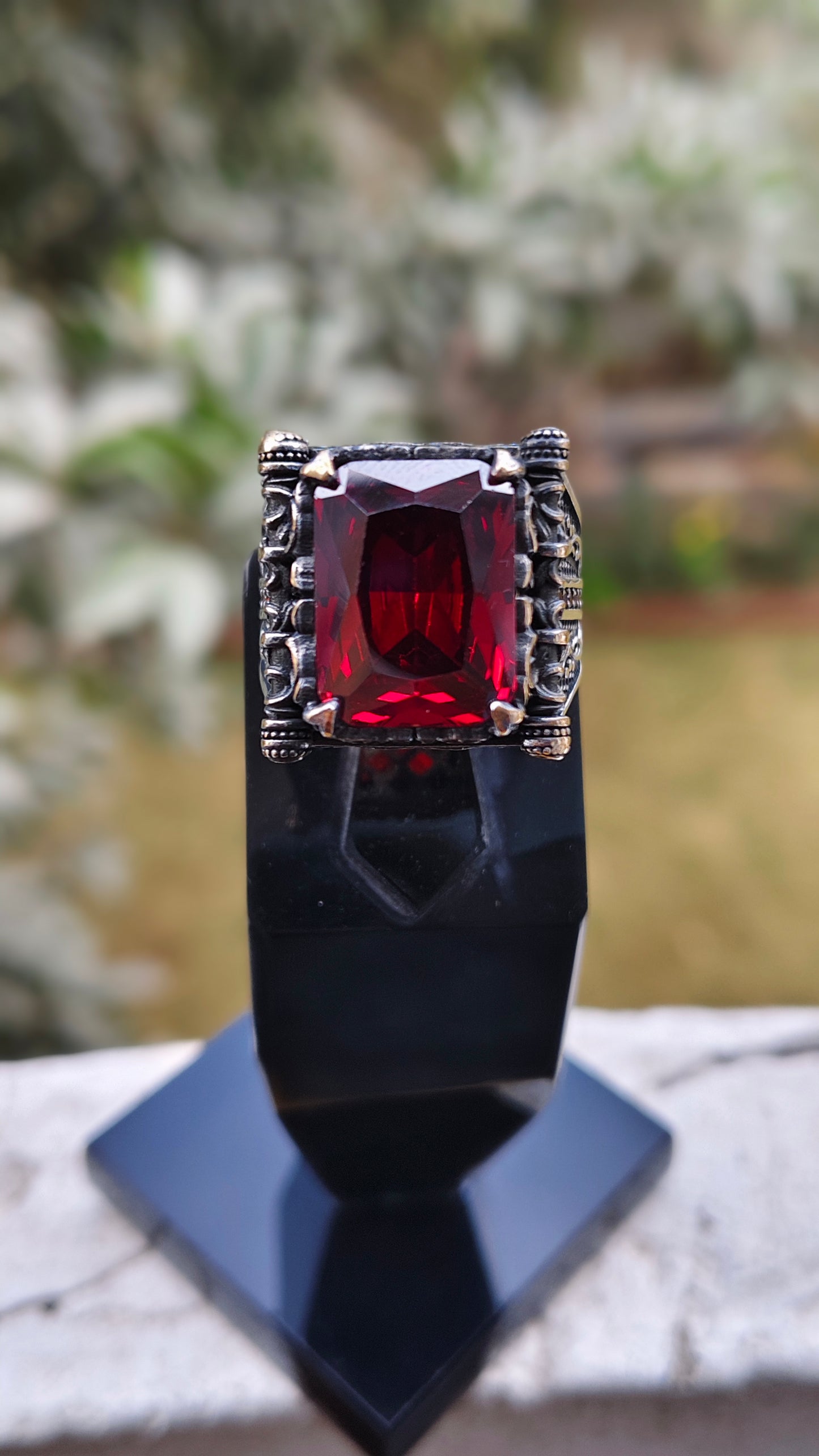 Red Zircon Turkish Ring