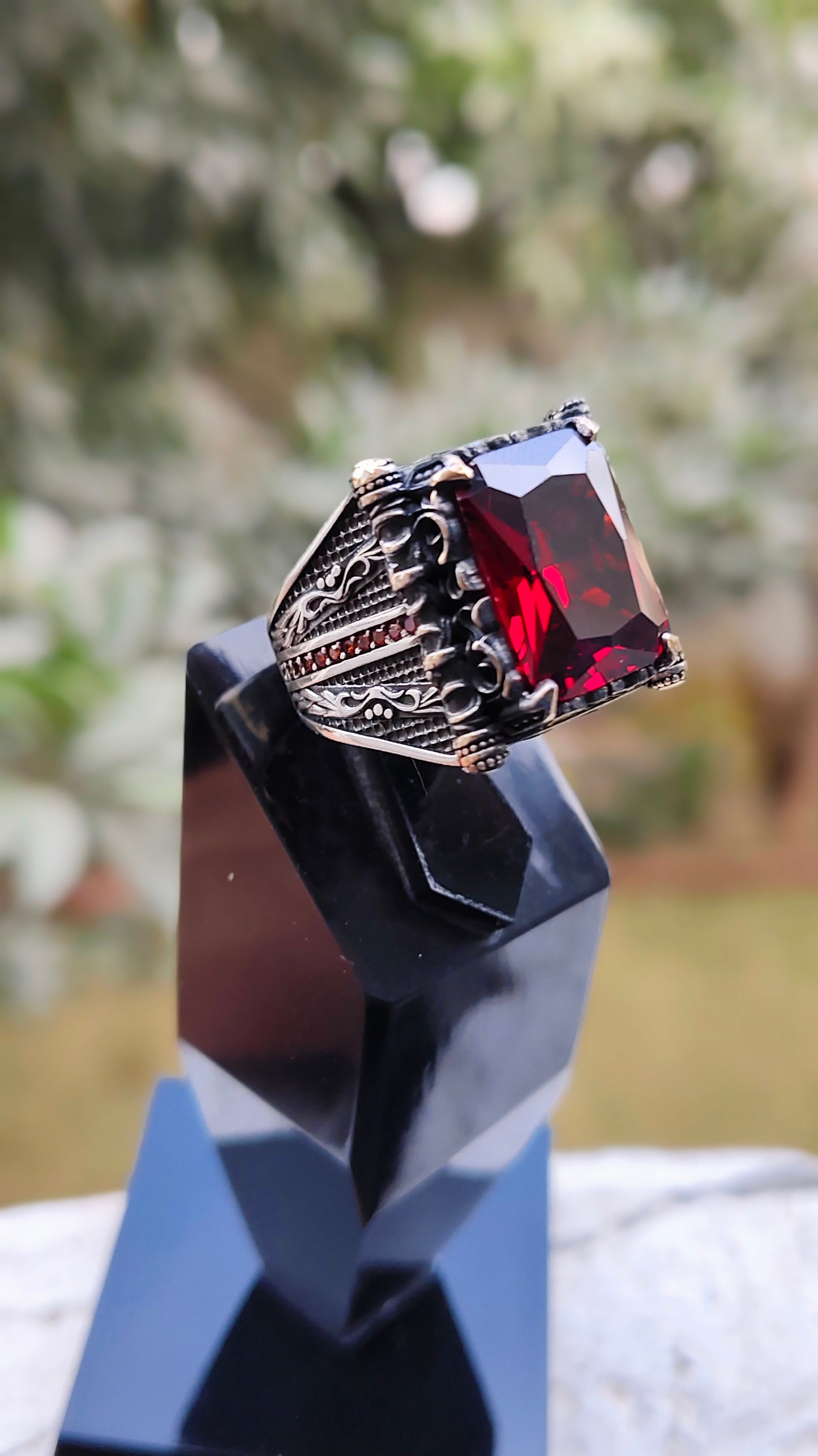 Red Zircon Turkish Ring