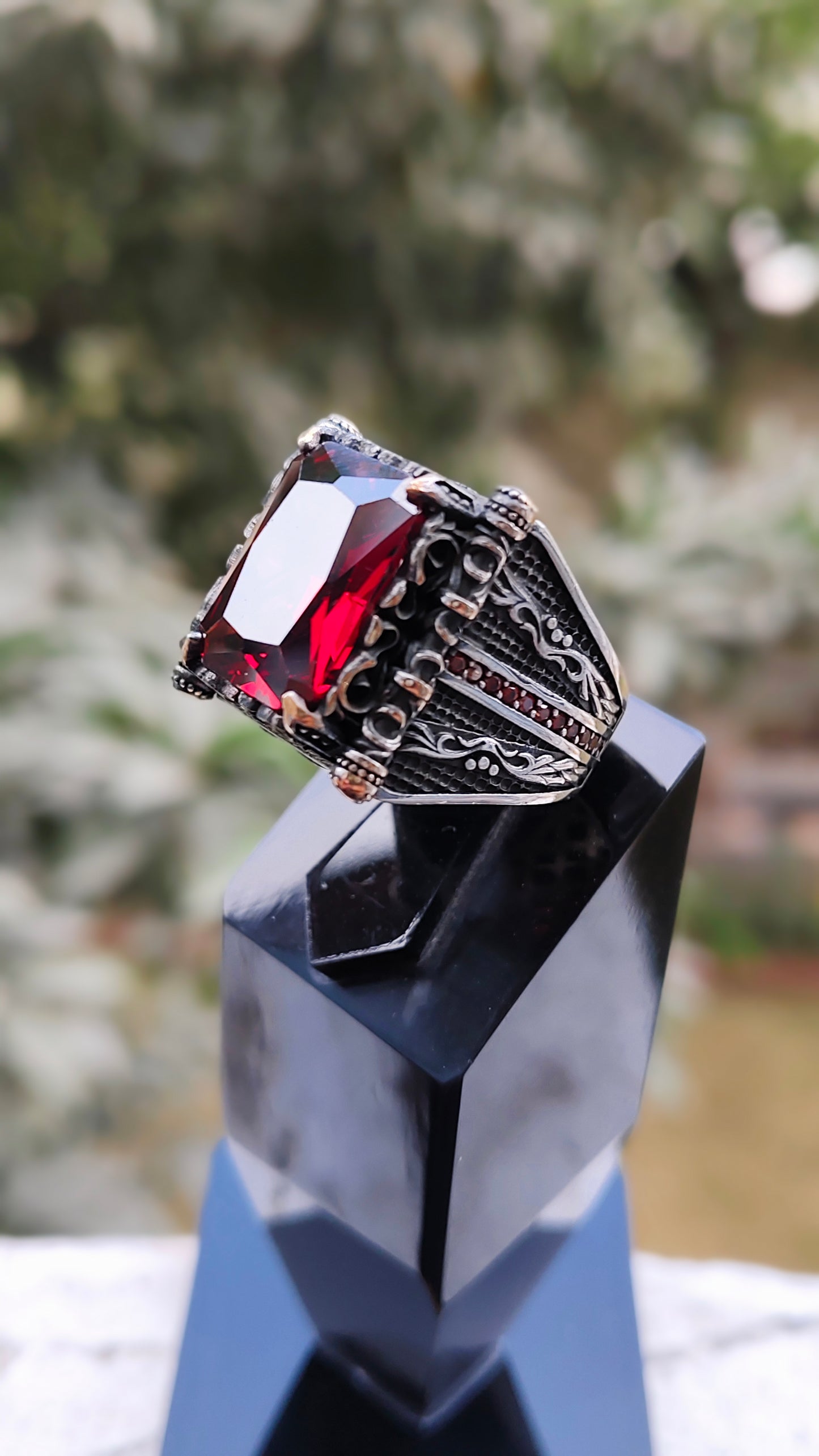 Red Zircon Turkish Ring