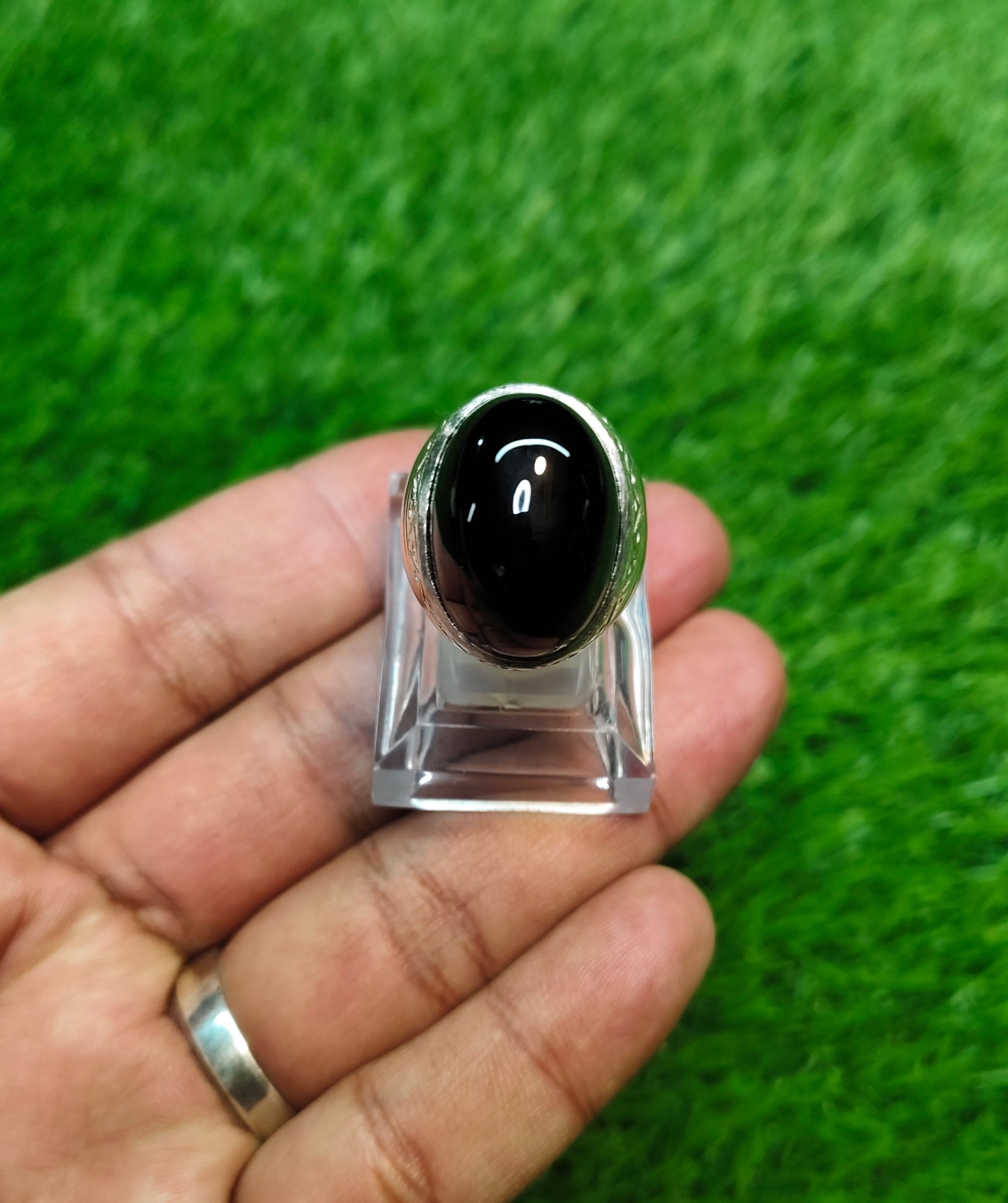 Black Yamni Aqeeq Ring