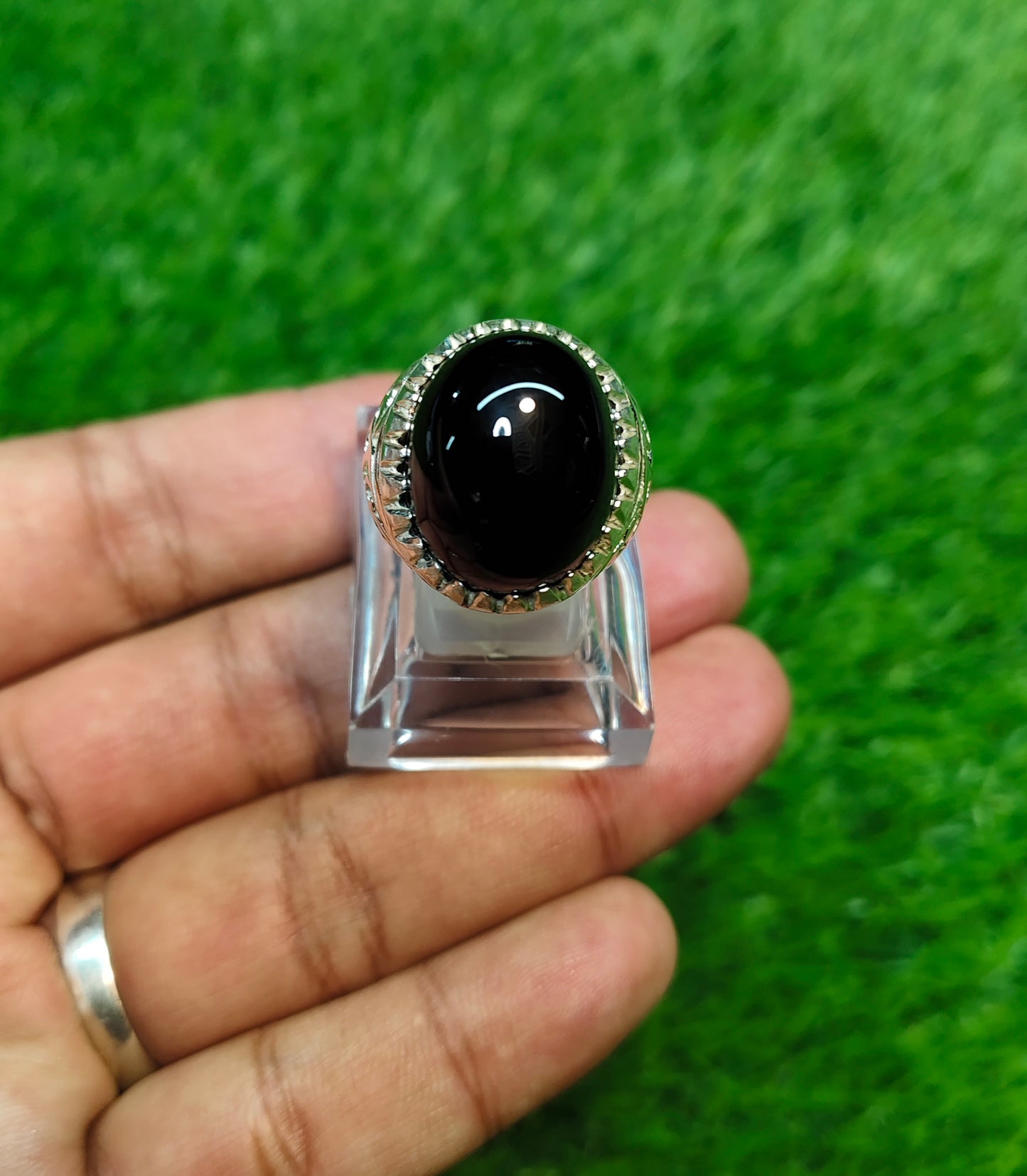 Black Yamni Aqeeq Ring