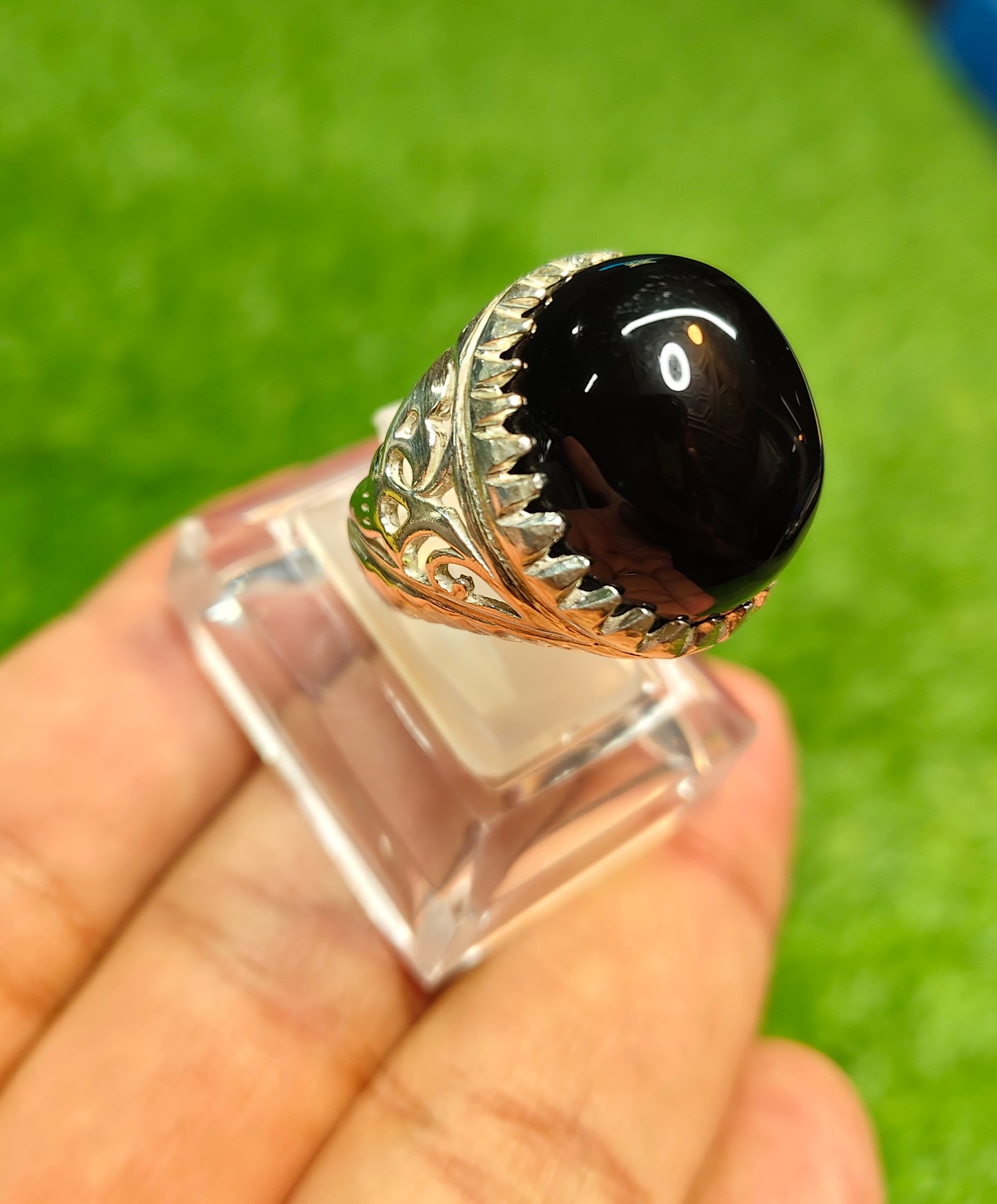 Black Yamni Aqeeq Ring