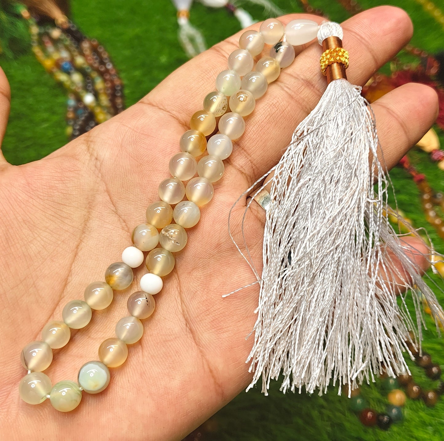 Agate (Aqeeqs) tasbeeh/tasbih - original stone tasbeeh 8mm 33 beads