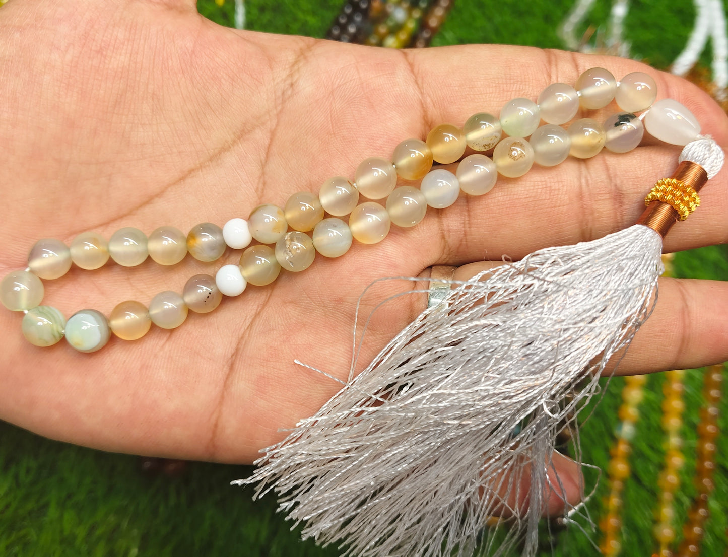 Agate (Aqeeqs) tasbeeh/tasbih - original stone tasbeeh 8mm 33 beads