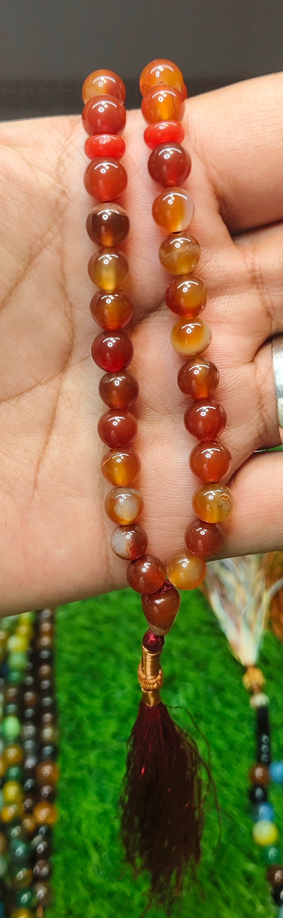 Agate (Aqeeqs) tasbeeh/tasbih - original stone tasbeeh 8mm 33 beads