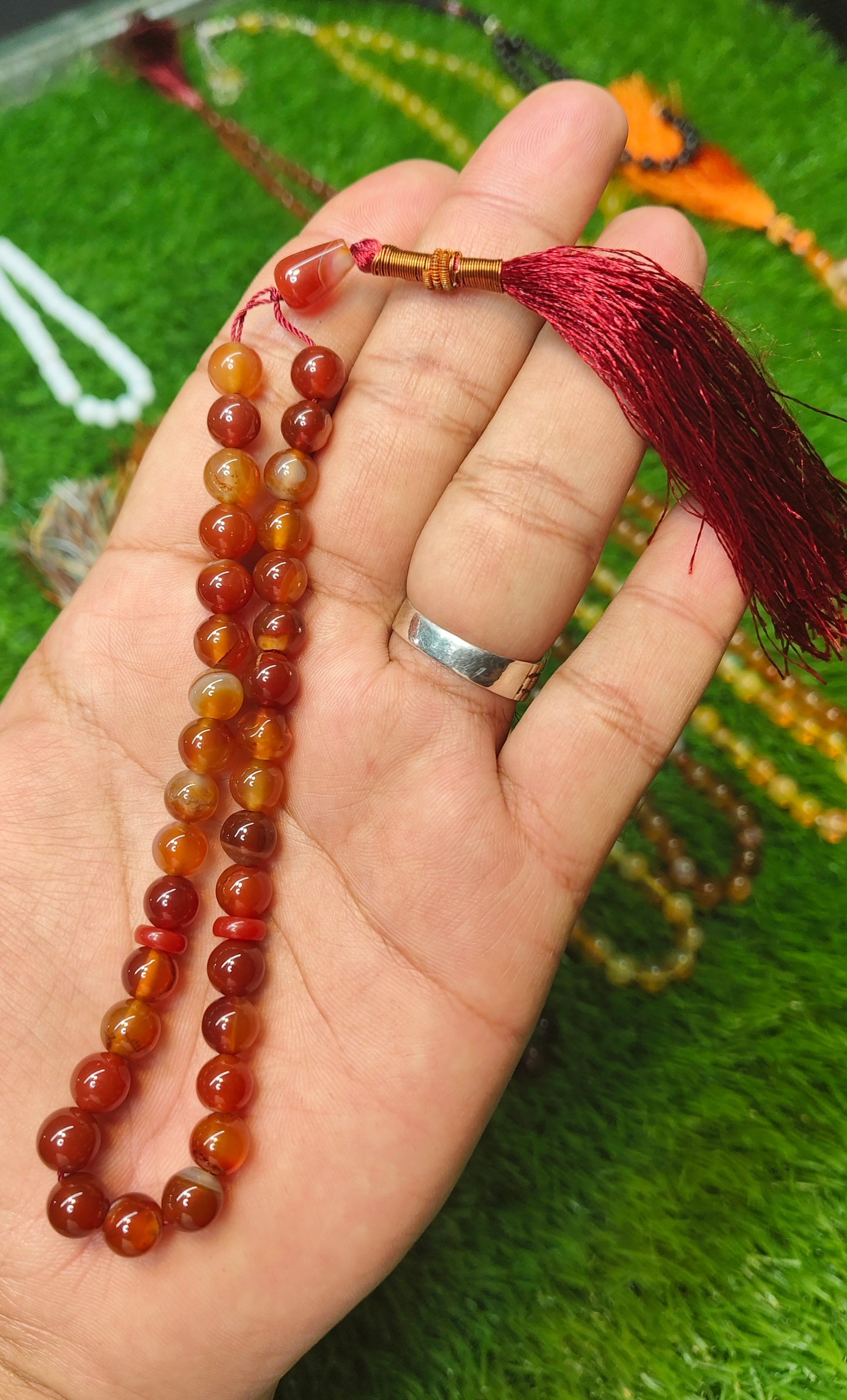Agate (Aqeeqs) tasbeeh/tasbih - original stone tasbeeh 8mm 33 beads
