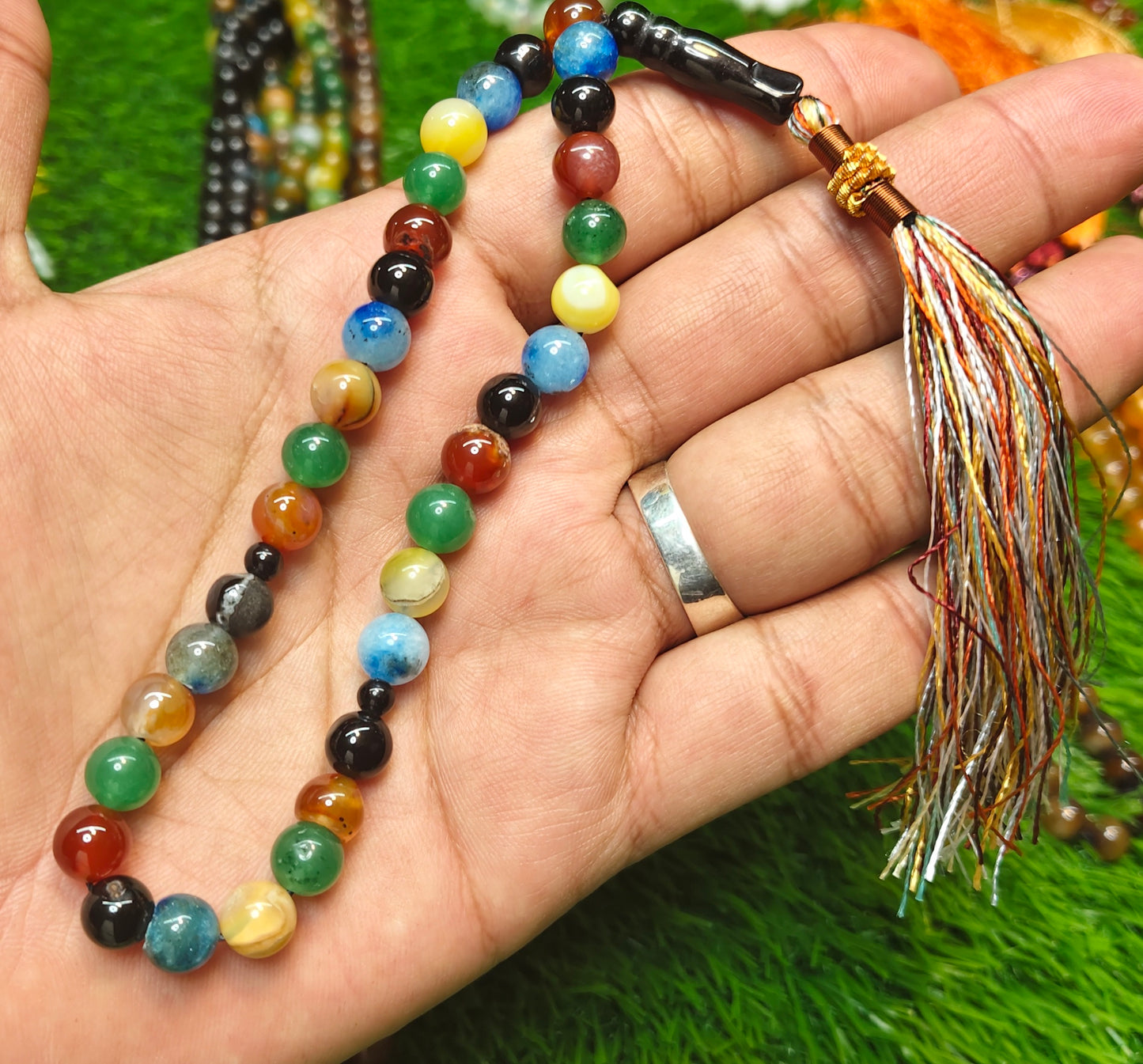 Agate (Aqeeqs) tasbeeh/tasbih - original stone tasbeeh 8mm 33 beads