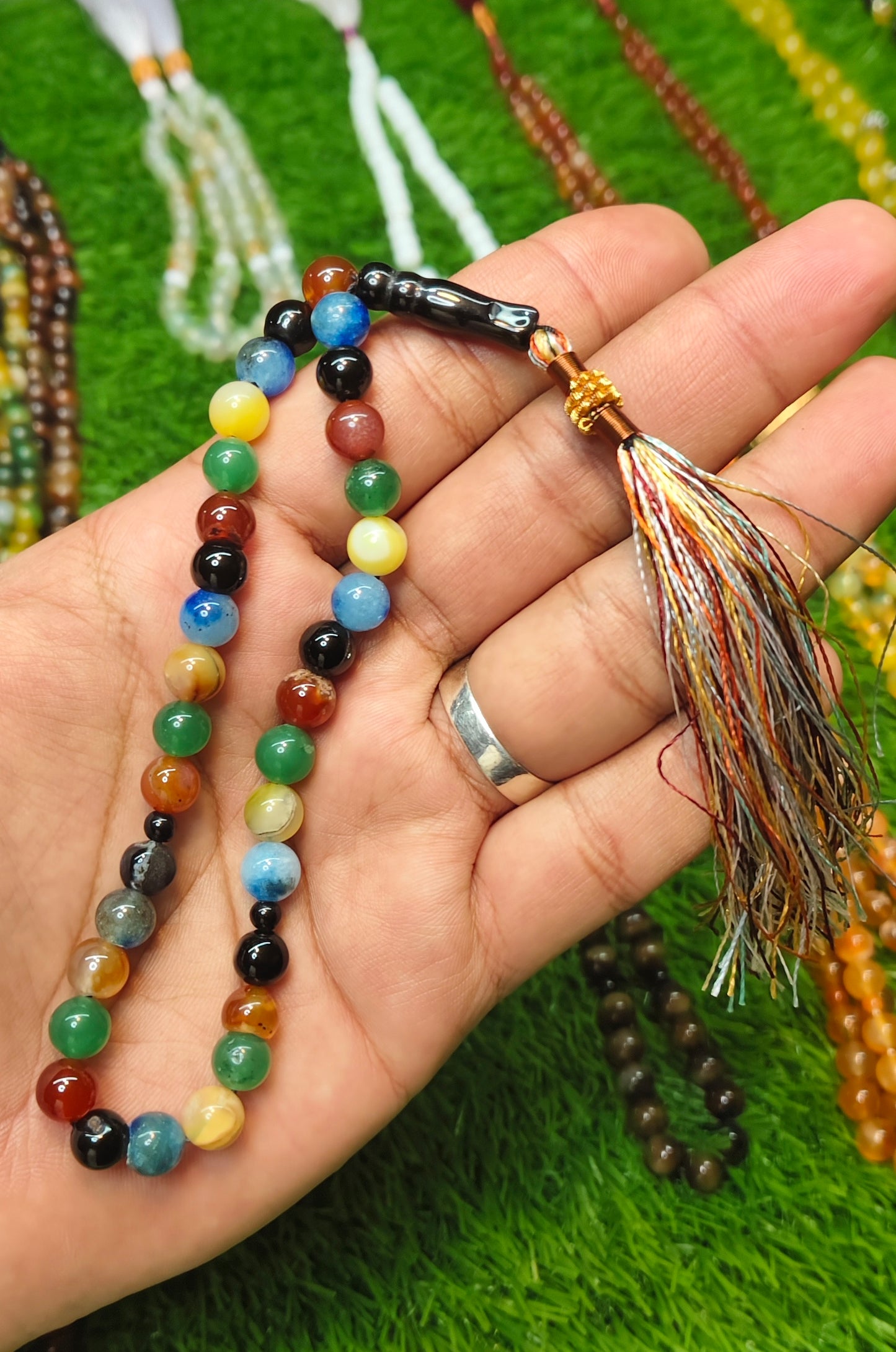 Agate (Aqeeqs) tasbeeh/tasbih - original stone tasbeeh 8mm 33 beads