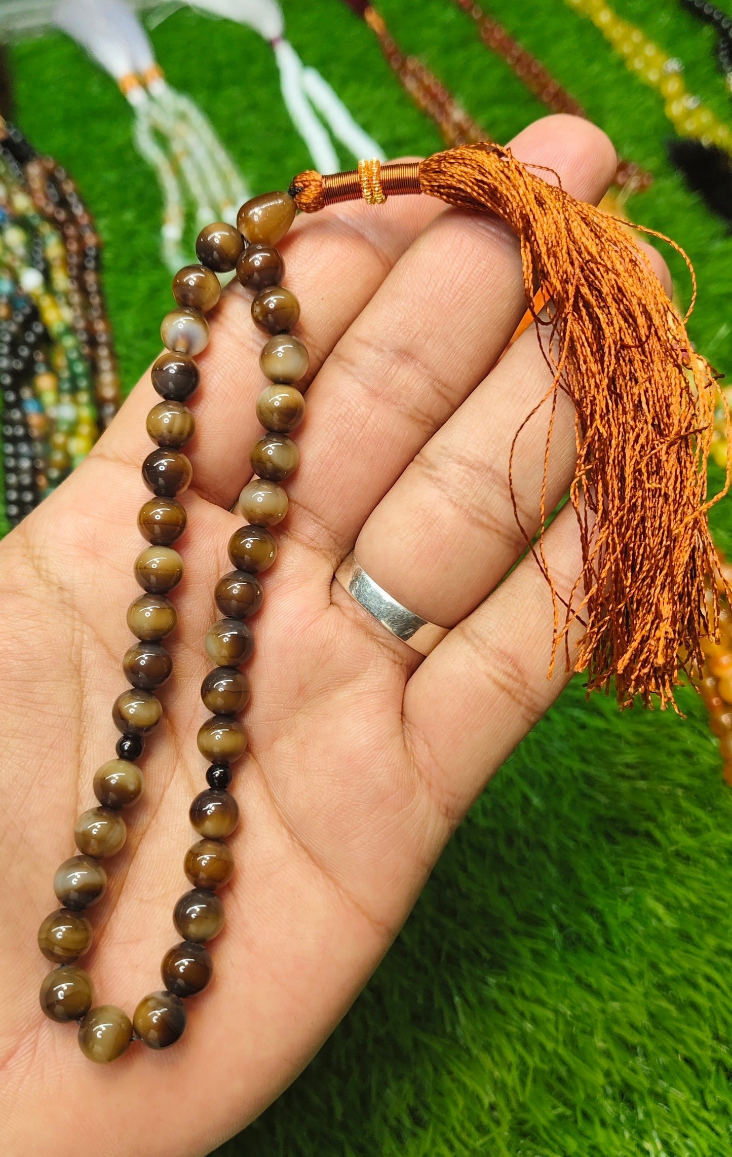 Agate (Aqeeqs) tasbeeh/tasbih - original stone tasbeeh 8mm 33 beads