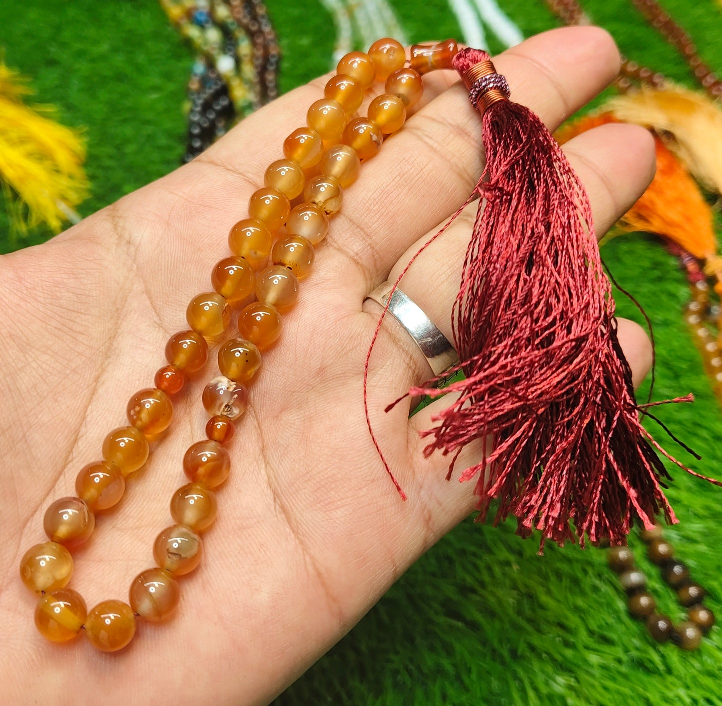 Agate (Aqeeqs) tasbeeh/tasbih - original stone tasbeeh 8mm 33 beads