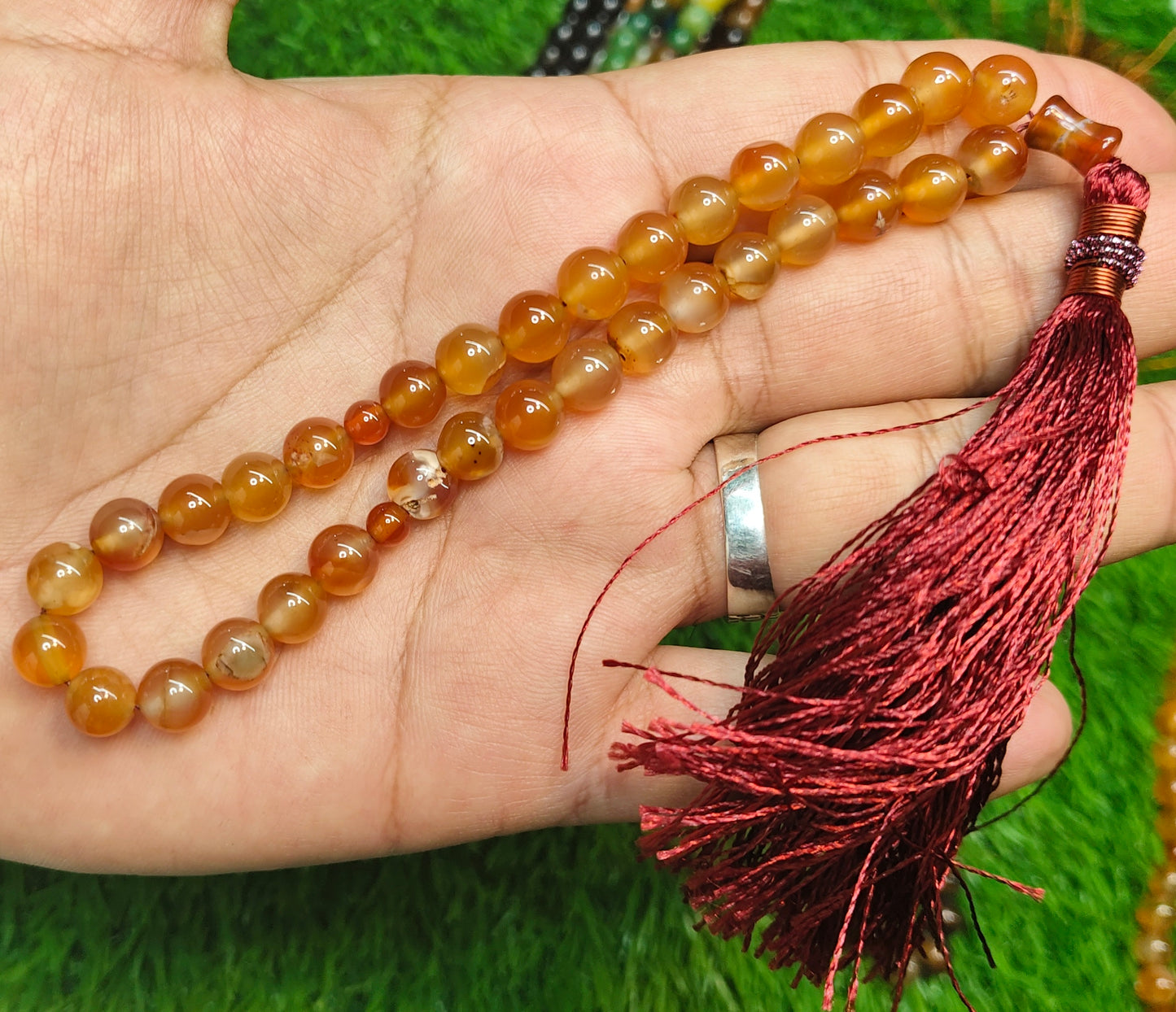 Agate (Aqeeqs) tasbeeh/tasbih - original stone tasbeeh 8mm 33 beads