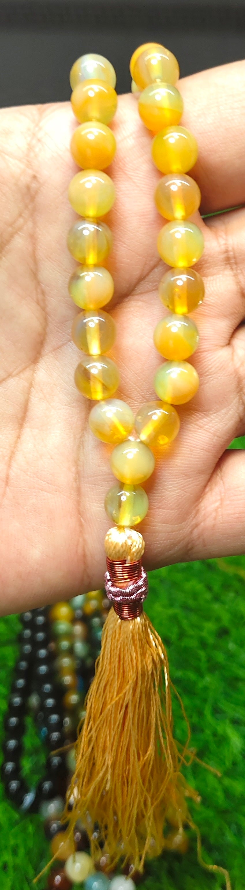 Agate (Aqeeqs) tasbeeh/tasbih - original stone tasbeeh 8mm 33 beads