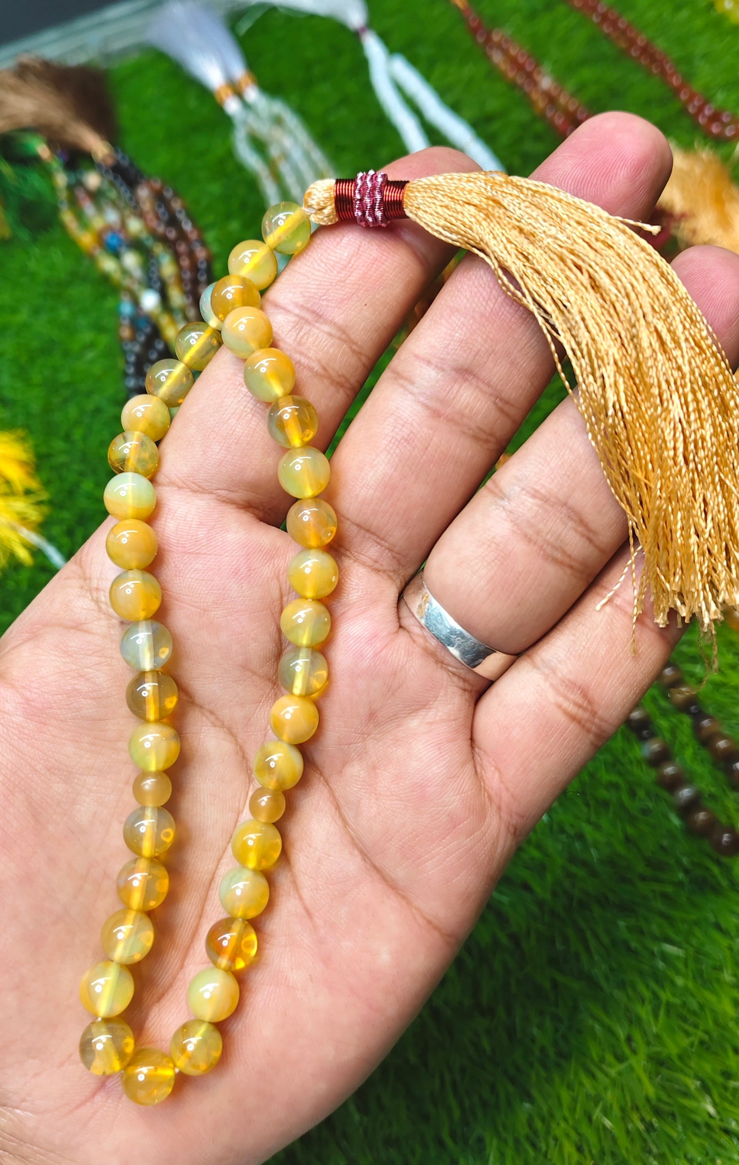 Agate (Aqeeqs) tasbeeh/tasbih - original stone tasbeeh 8mm 33 beads