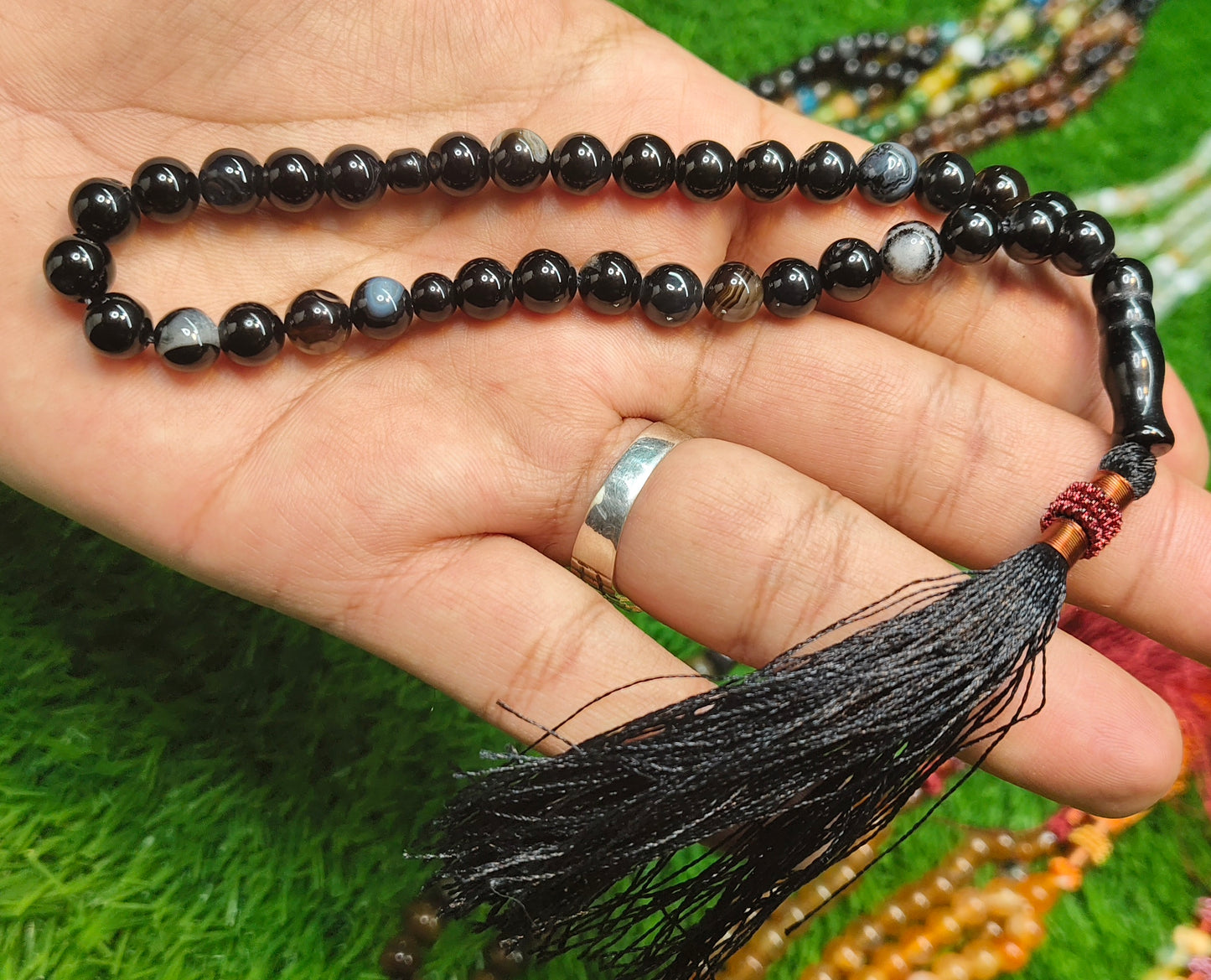 Agate (Aqeeqs) tasbeeh/tasbih - original stone tasbeeh 8mm 33 beads