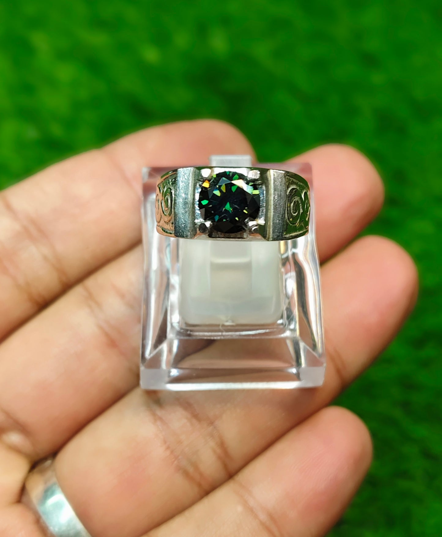 Green Moissanite Ring