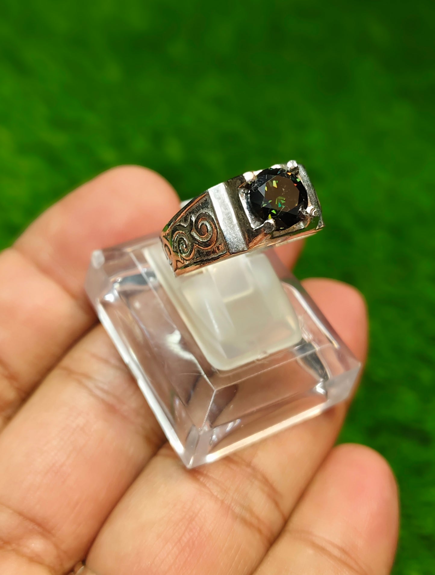 Green Moissanite Ring