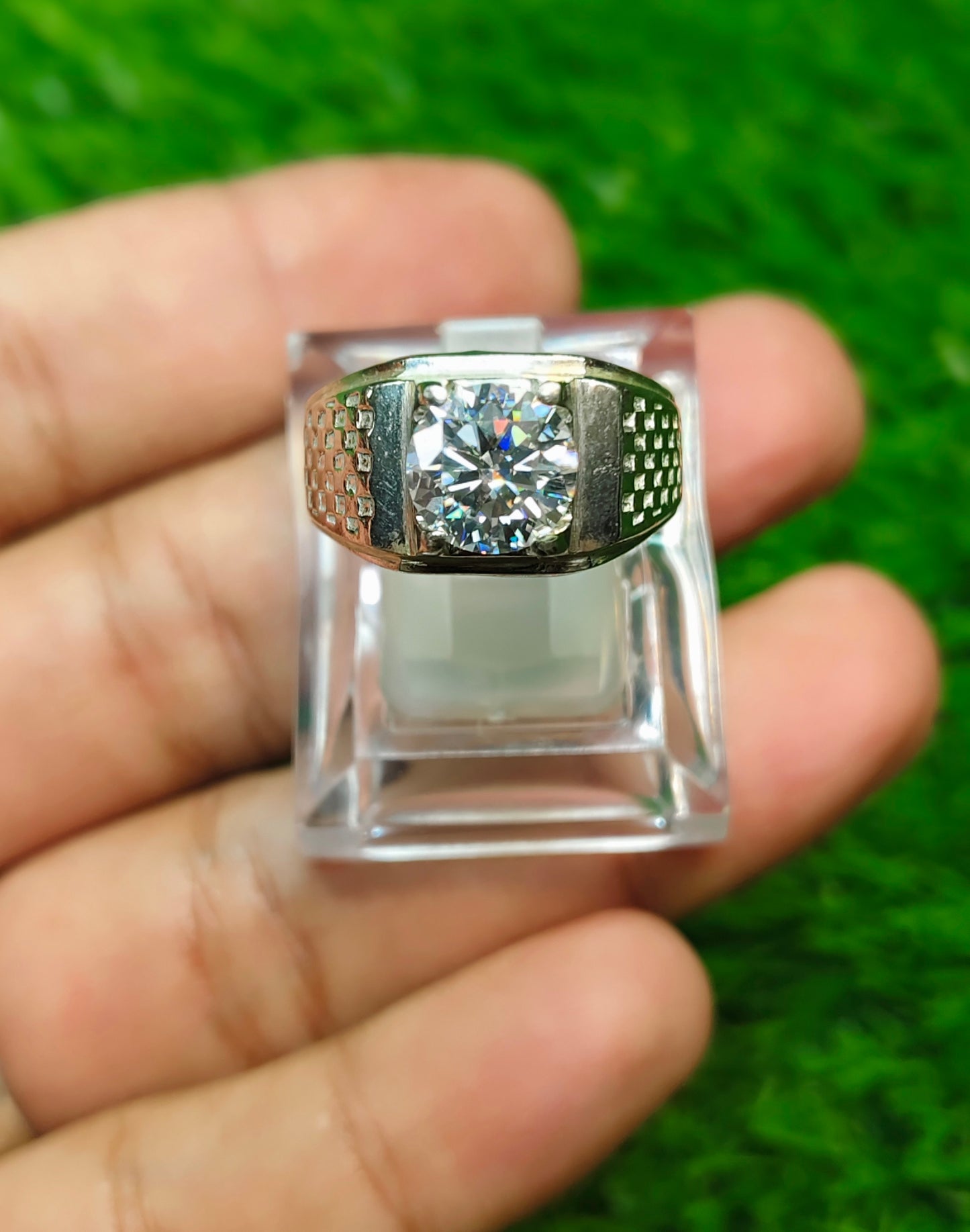 White Moissanite Ring