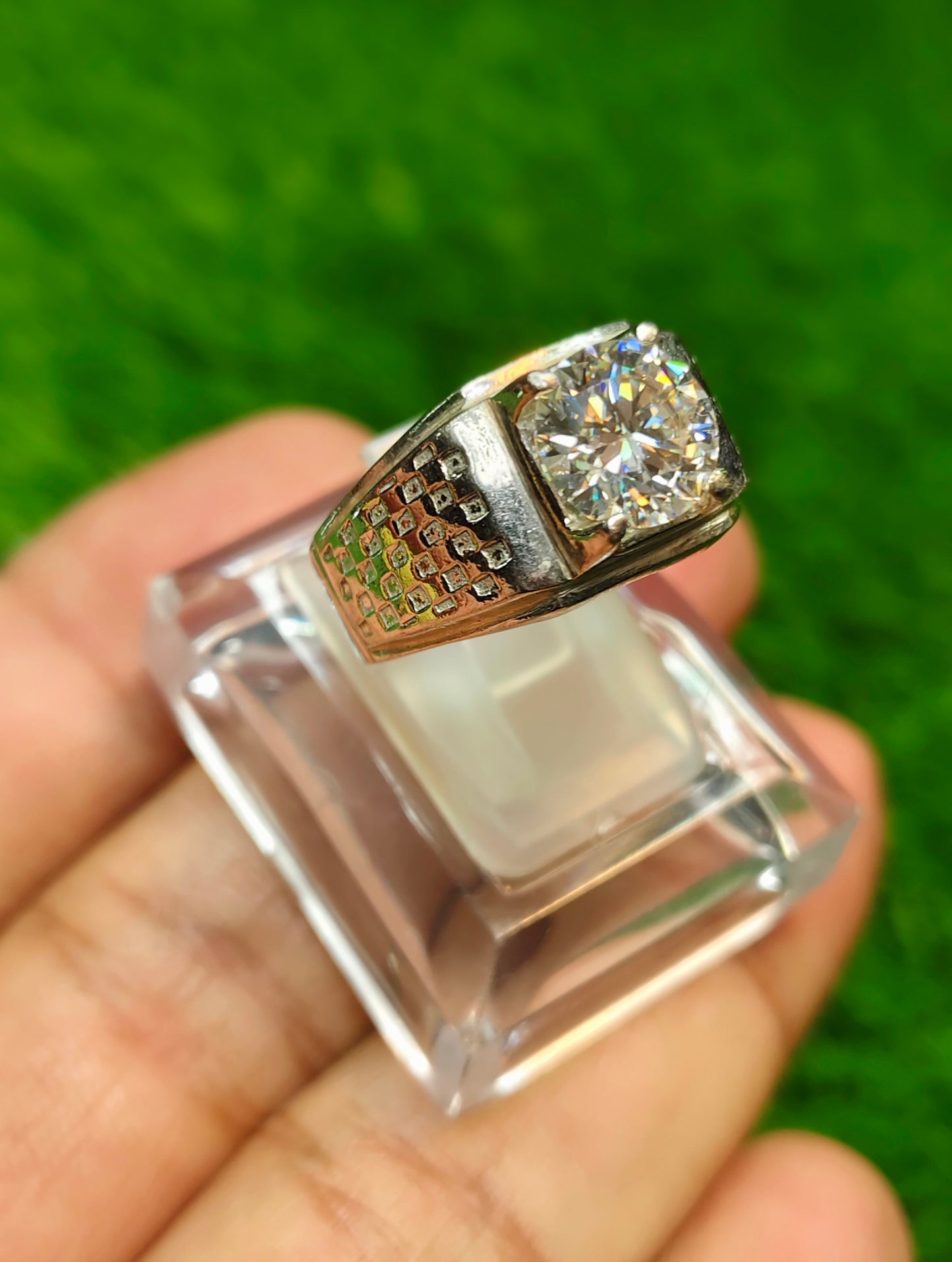 White Moissanite Ring