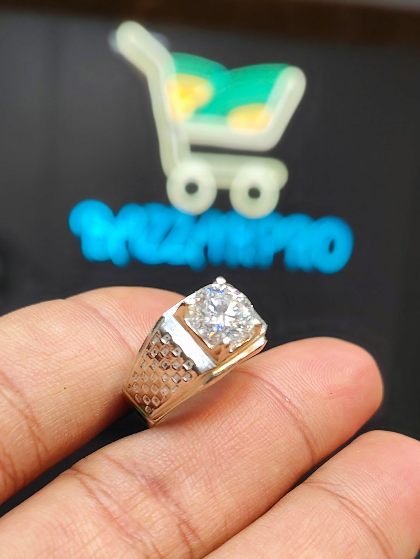 White Moissanite Ring