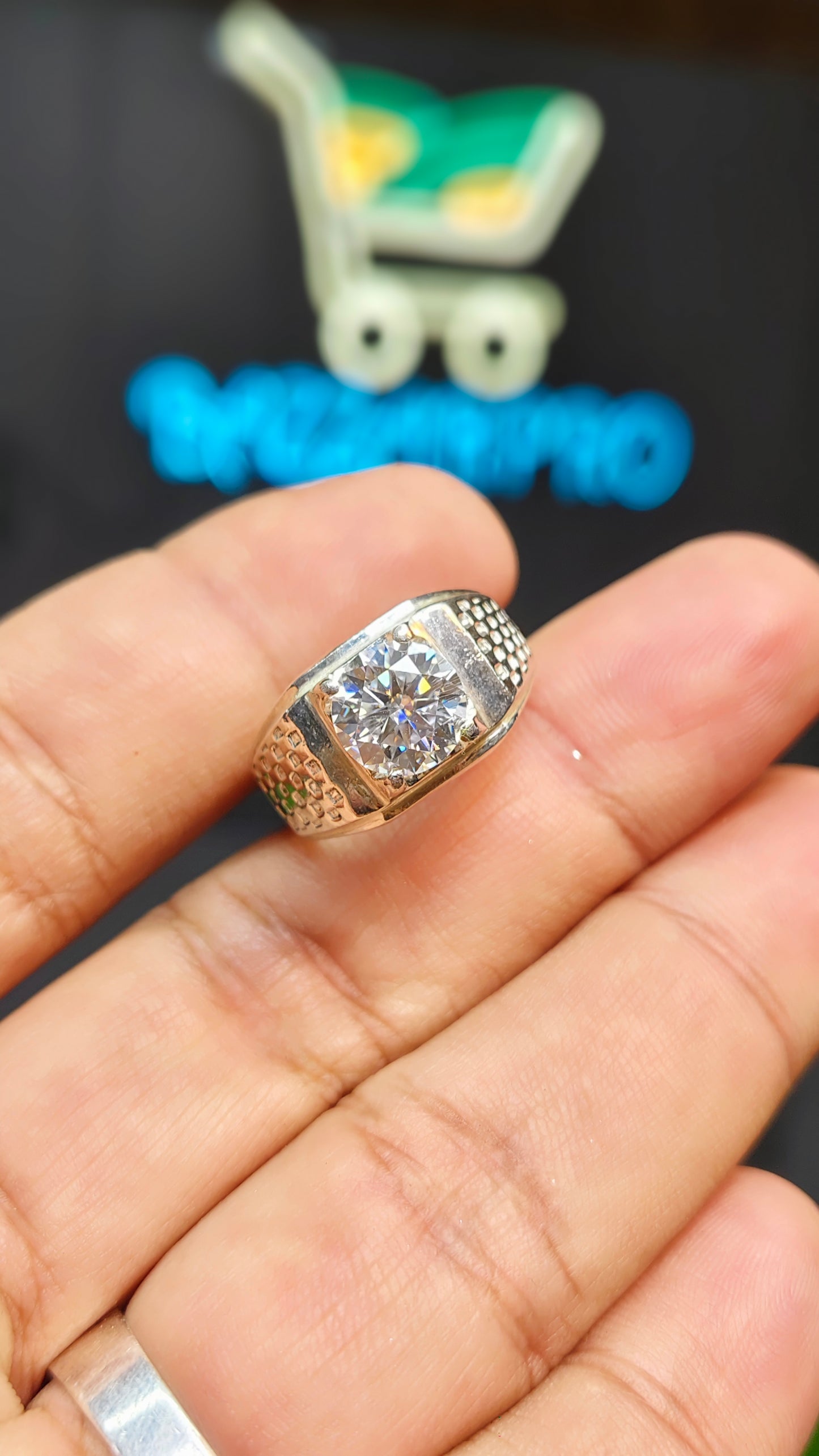 White Moissanite Ring