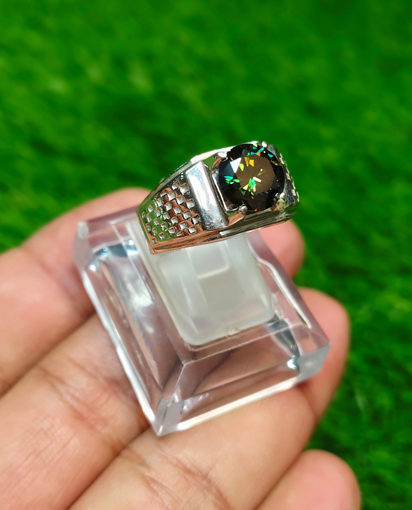 Green Moissanite Ring
