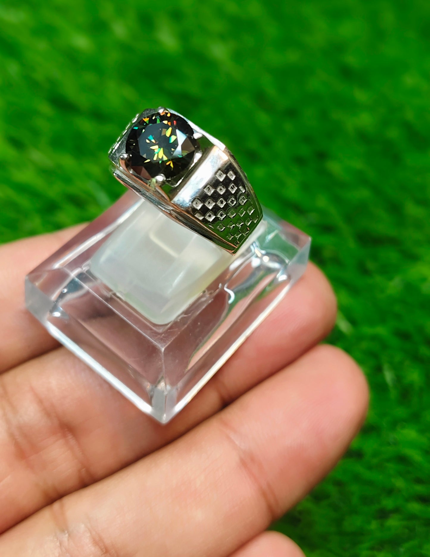 Green Moissanite Ring