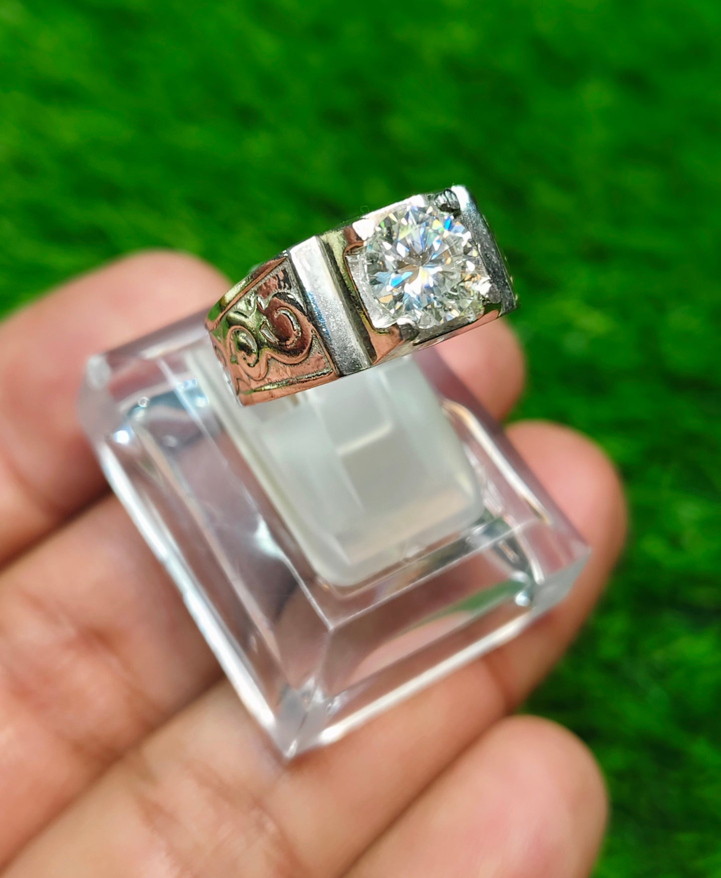 White Moissanite Ring