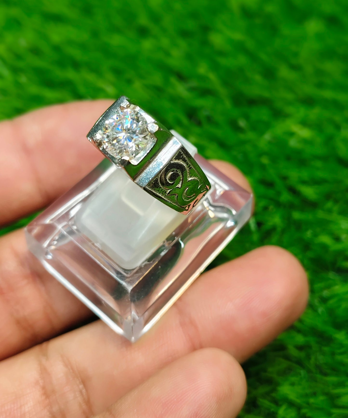 White Moissanite Ring