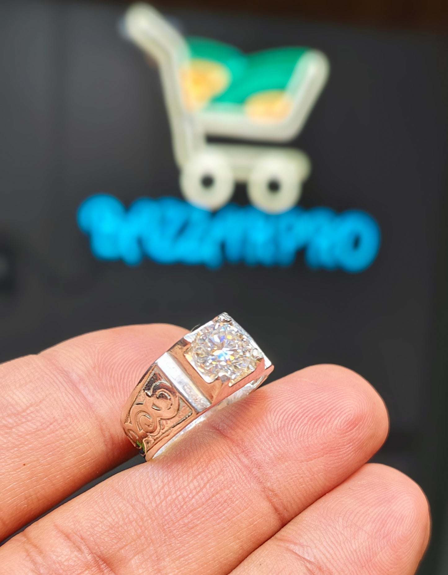 White Moissanite Ring