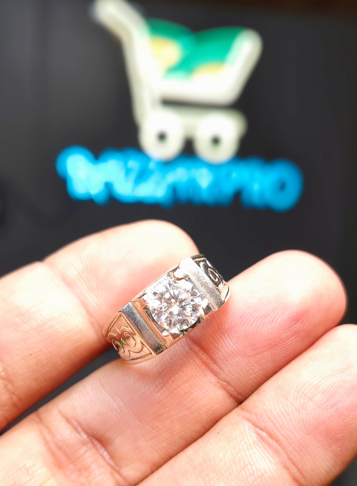 White Moissanite Ring