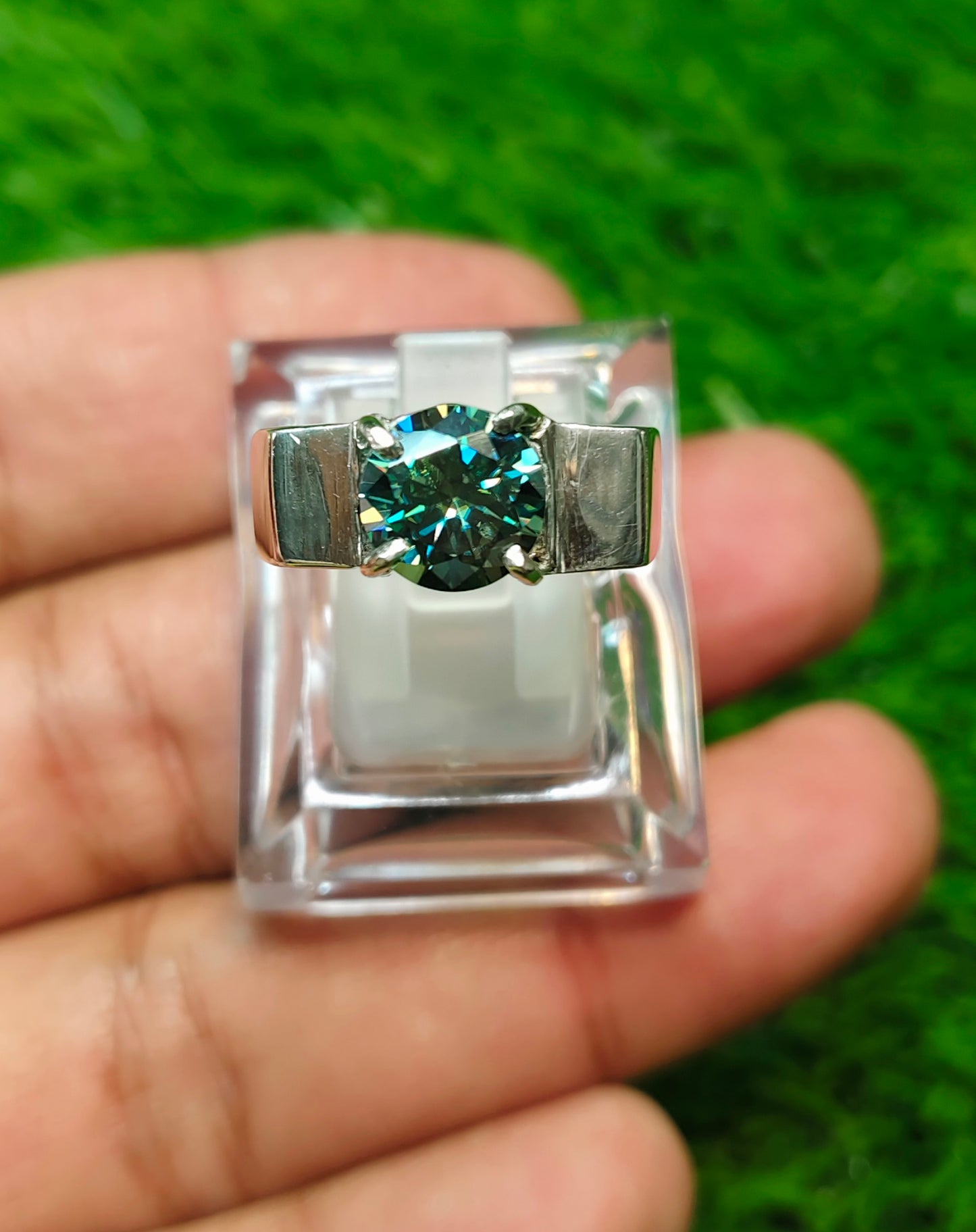 Green Moissanite Ring