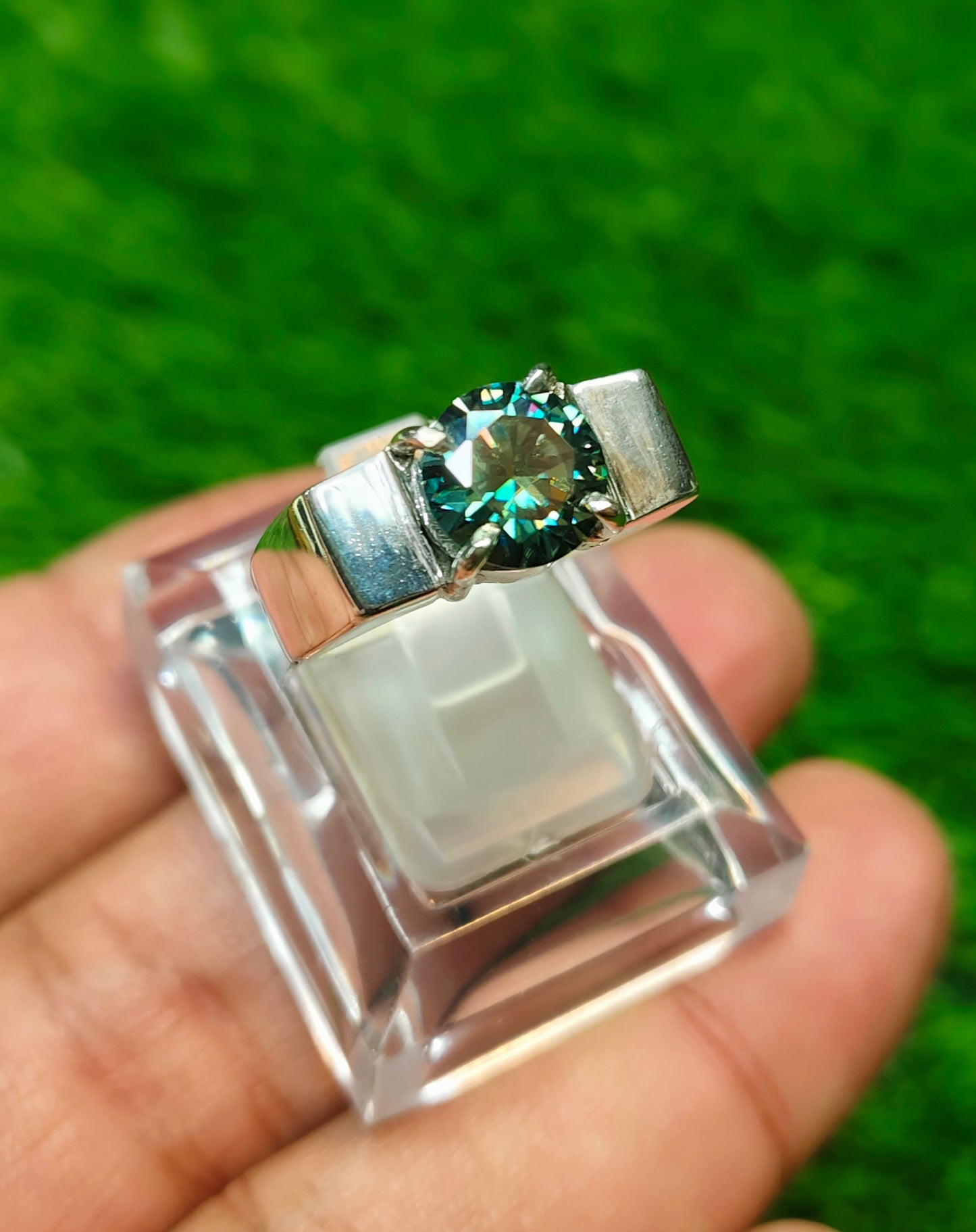 Green Moissanite Ring