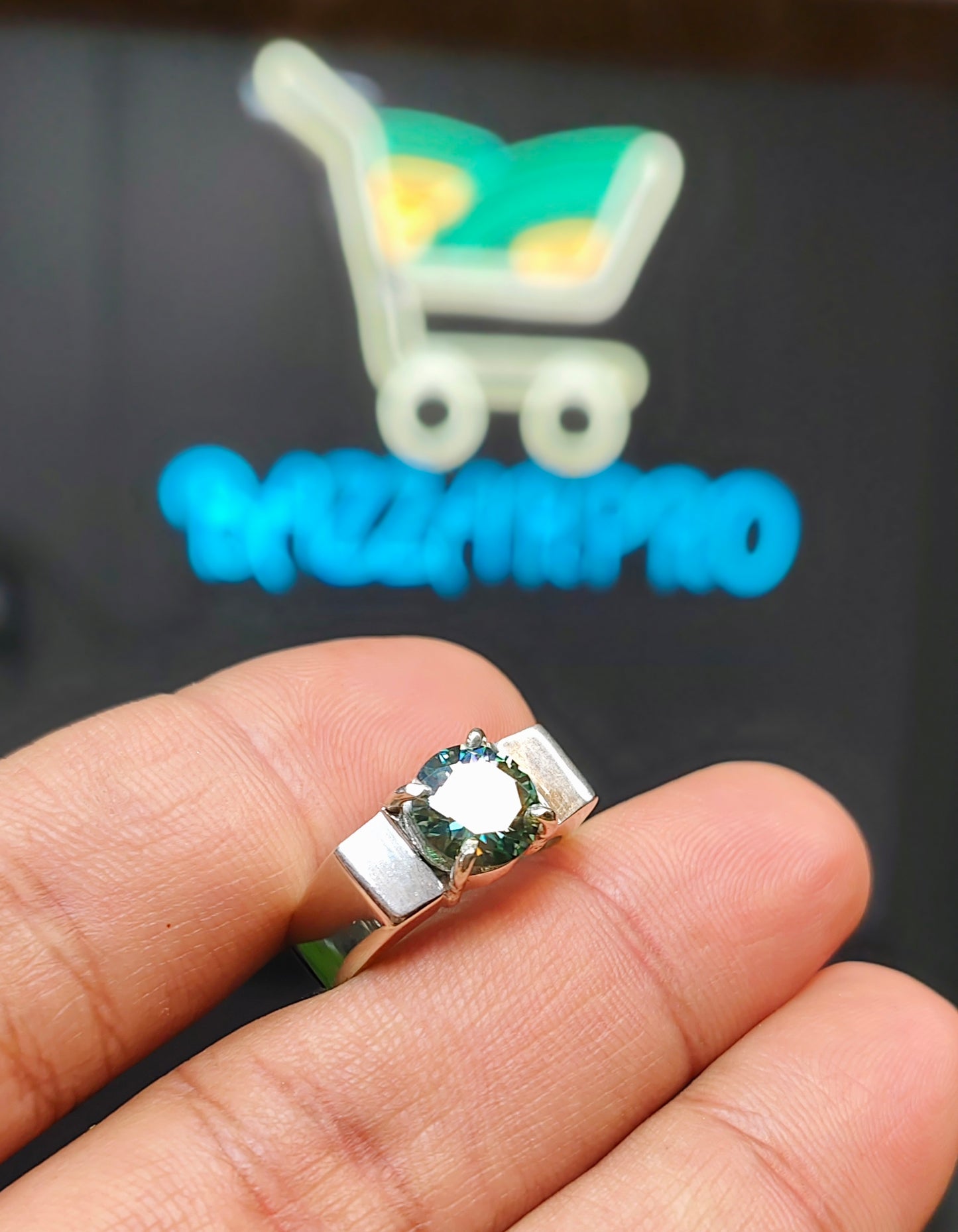 Green Moissanite Ring