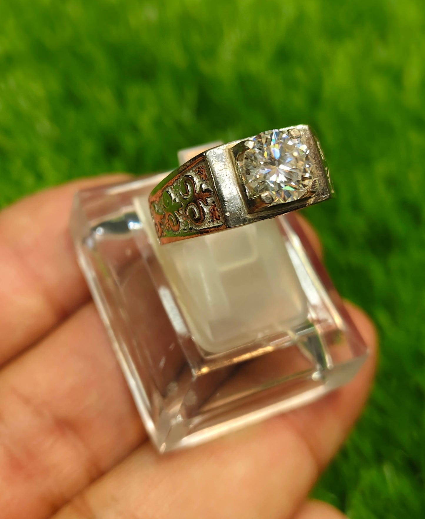 White Moissanite Ring